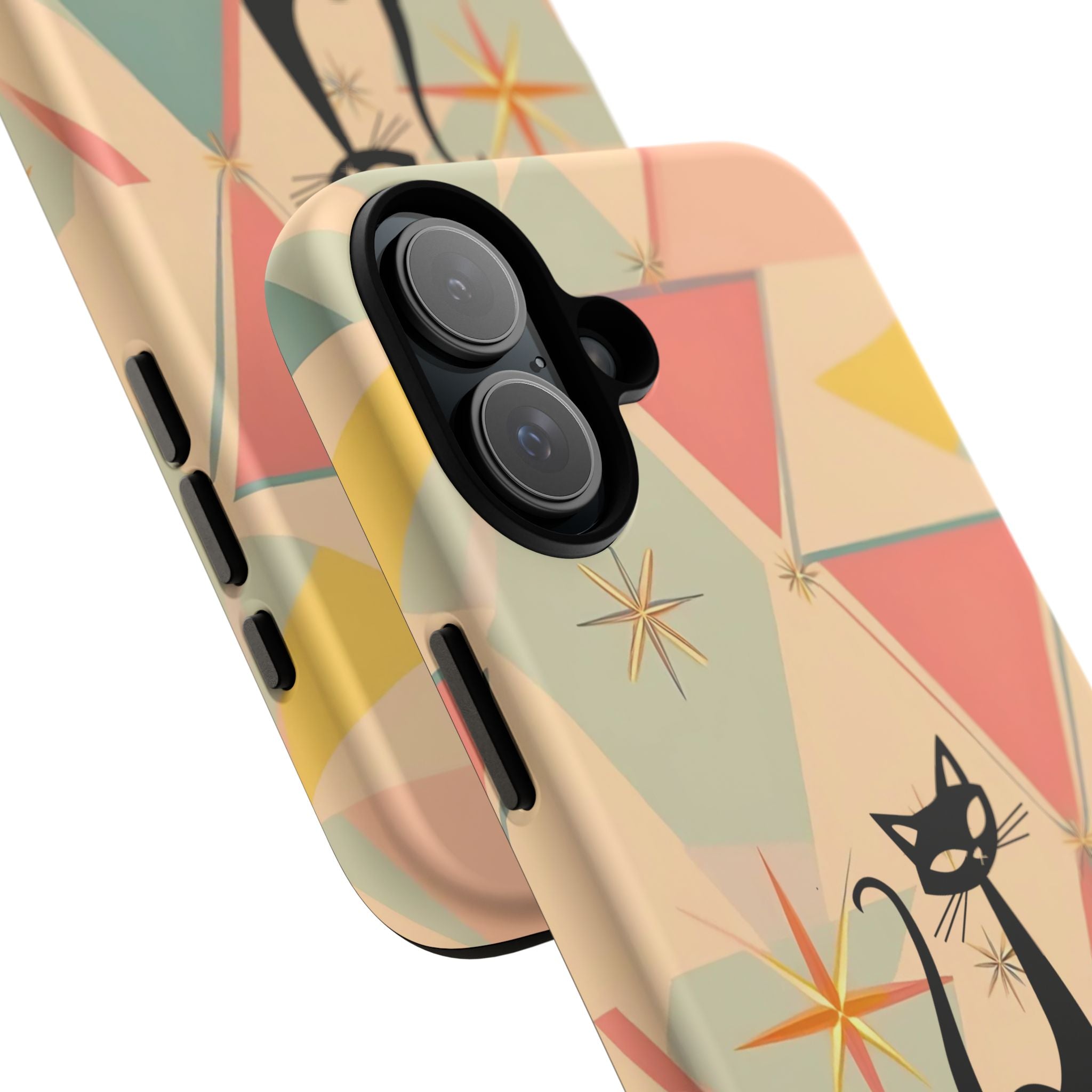 Atomic Cat Mid Mod Retro Cat Phone Case | Tough Cases with Vintage Vibe | Ideal for Cat Lovers