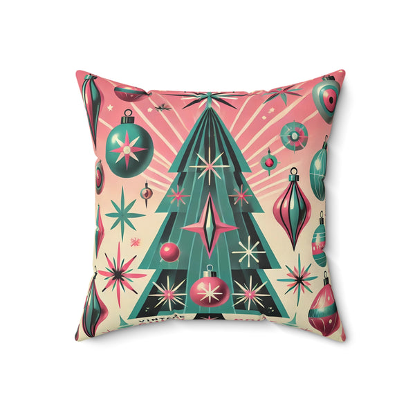 Shiny Brite Vintage Christmas Tree Decorative Pillow - Festive Holiday Vibes