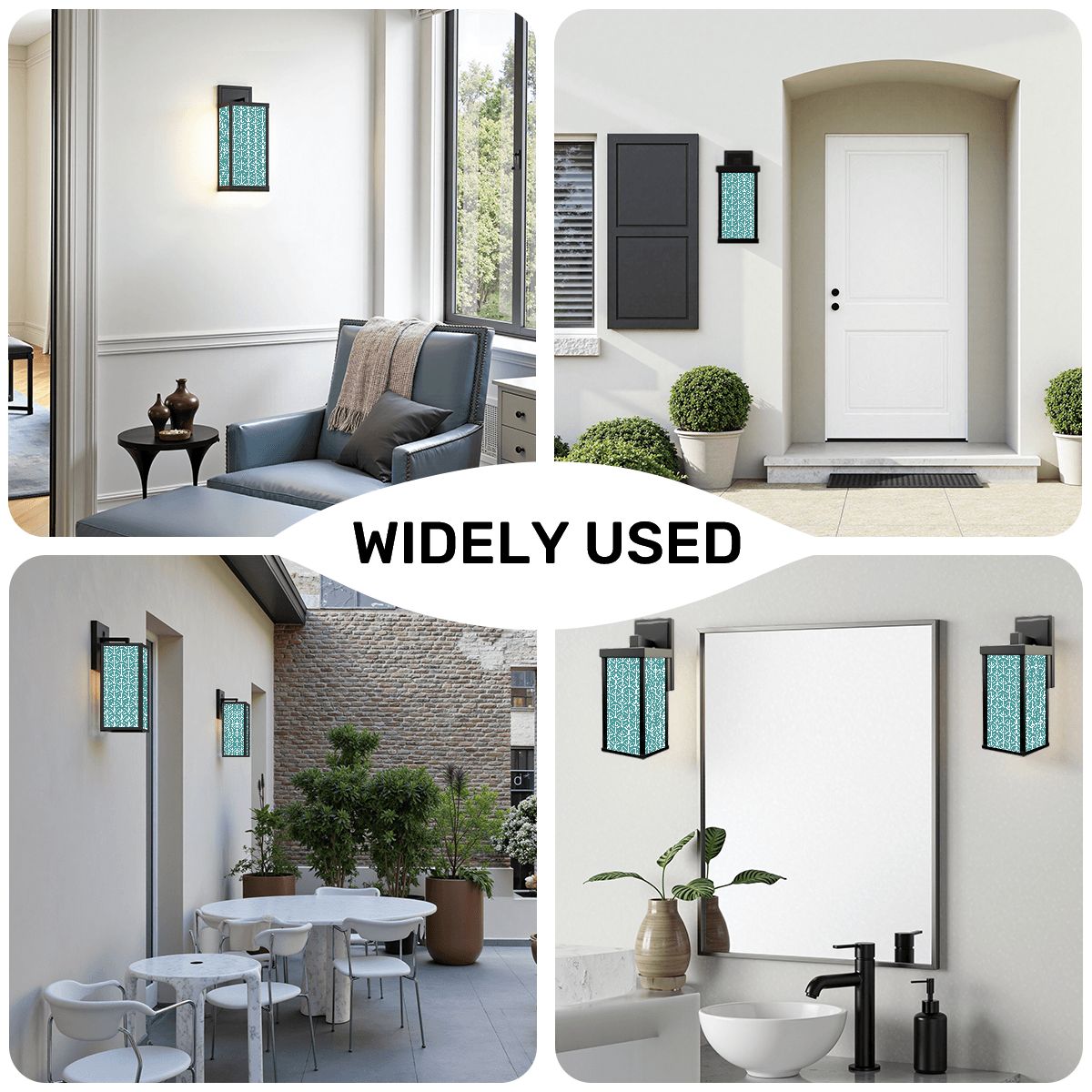 Art Deco Aqua Blue Mid Century Modern Patio Wall Light - Mid Century Modern Gal
