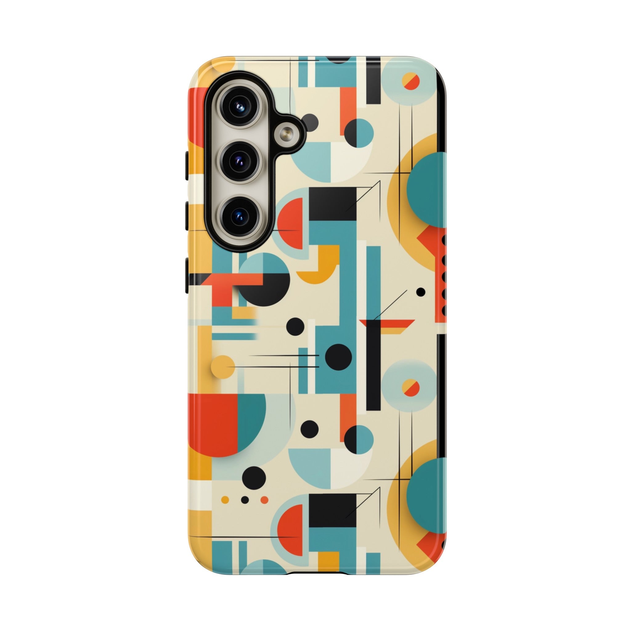 Bauhaus Designed Mid Mod Geometric Groovy Smart Phone, iPhone, Samsung Compatible Tough Cases