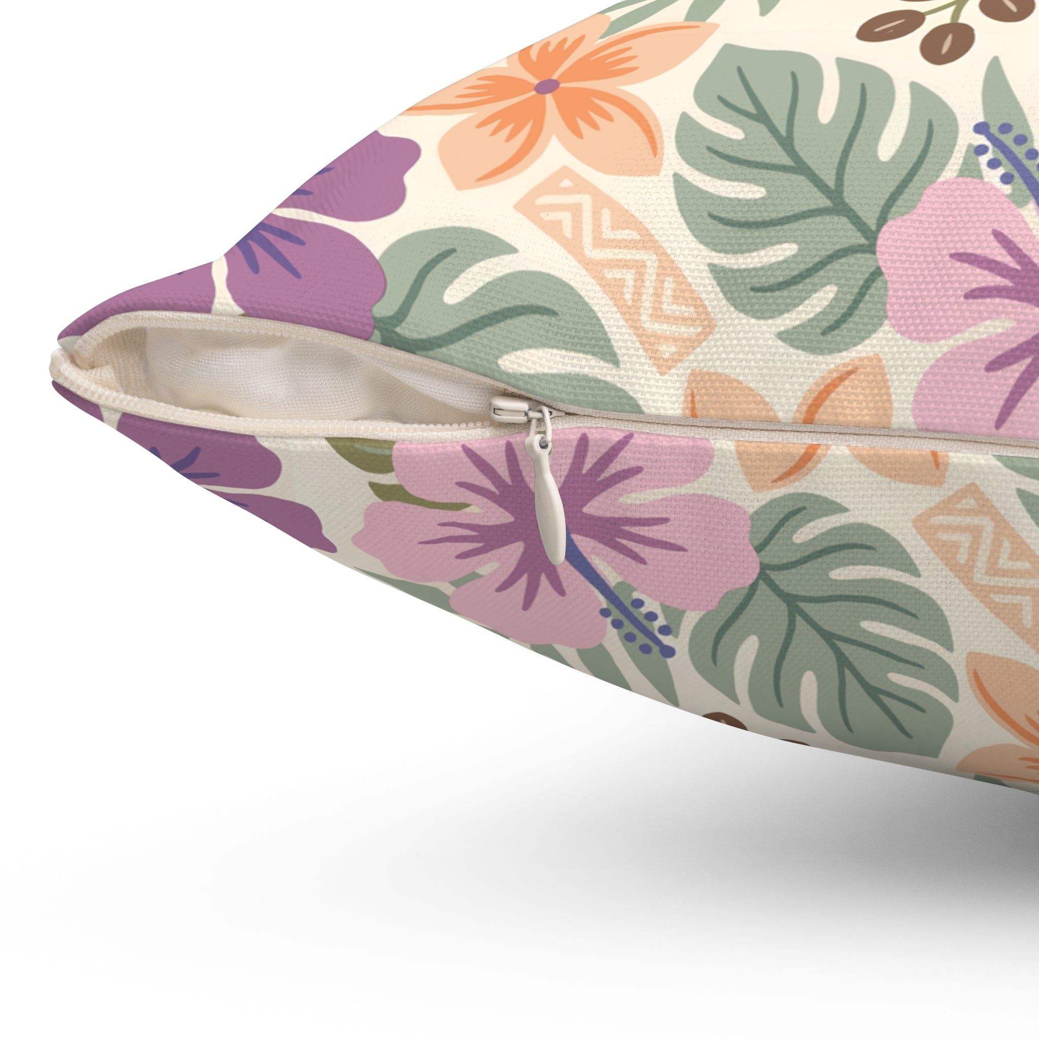 Retro Tropical Tiki Summer, Hawaiian Hibiscus Purple Pillow Cover and Insert - Mid Century Modern Gal