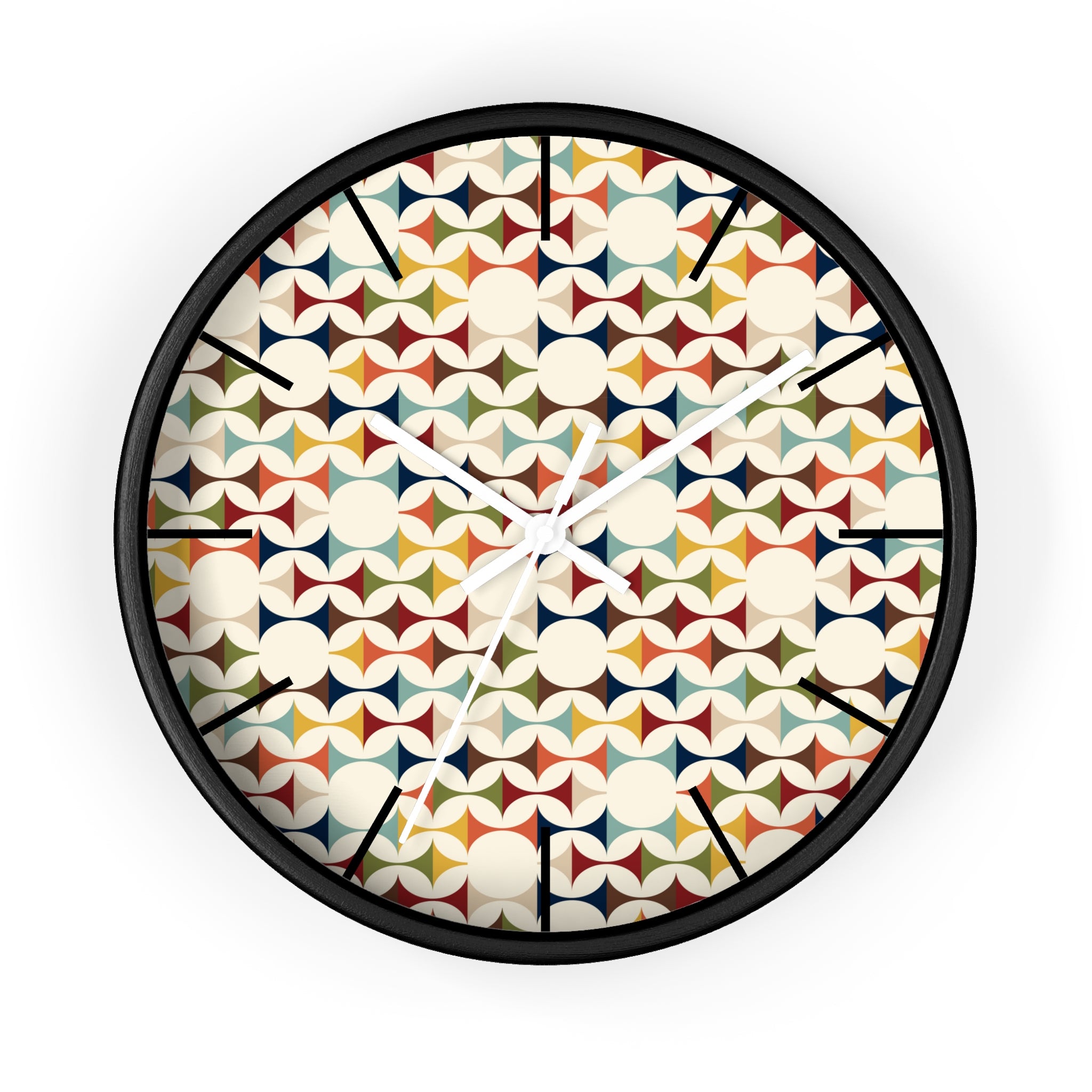 Mid Century Modern Scandinavian Designed, Geometric Retro Colorful Retro Wall Clock - Mid Century Modern Gal