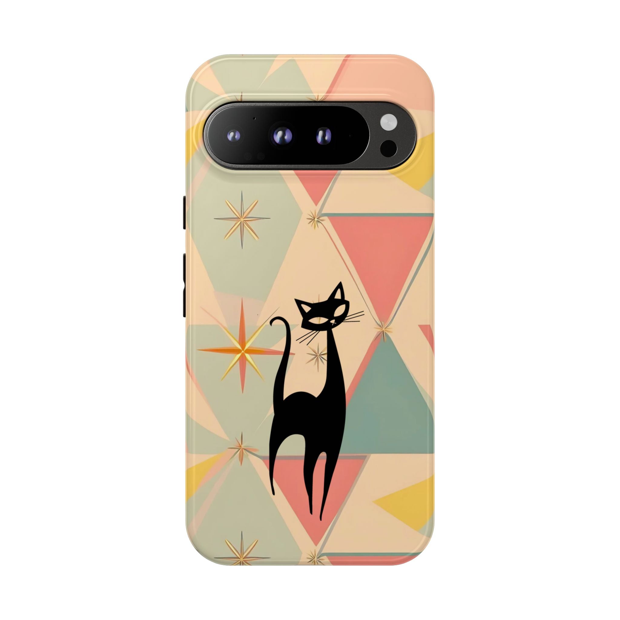 Atomic Cat Mid Mod Retro Cat Phone Case | Tough Cases with Vintage Vibe | Ideal for Cat Lovers