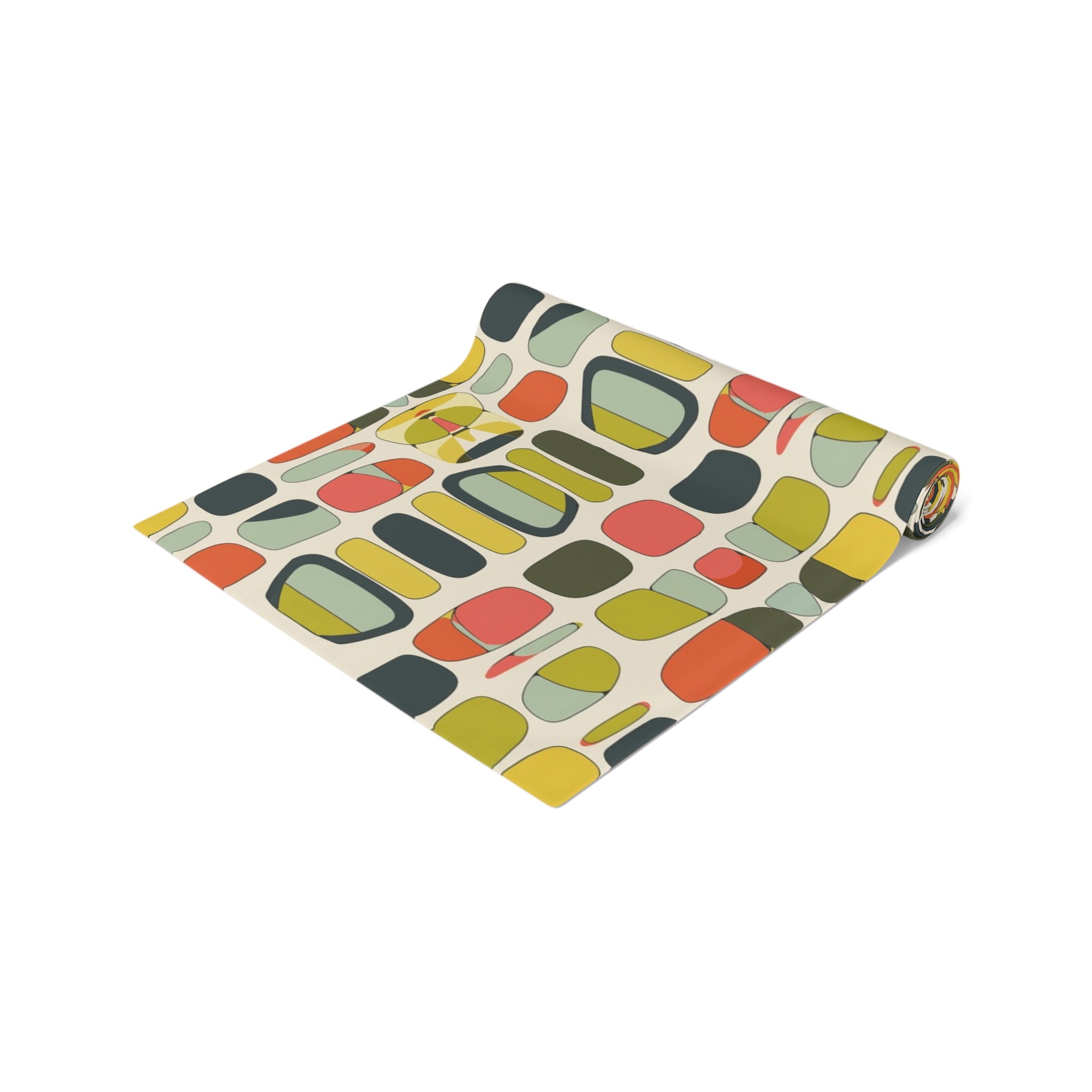 Mid Century Modern Geometric Bold Colorful MCM Table Runner - Mid Century Modern Gal