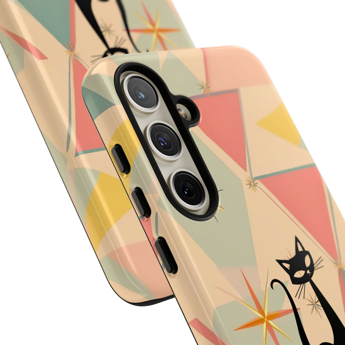 Atomic Cat Mid Mod Retro Cat Phone Case | Tough Cases with Vintage Vibe | Ideal for Cat Lovers