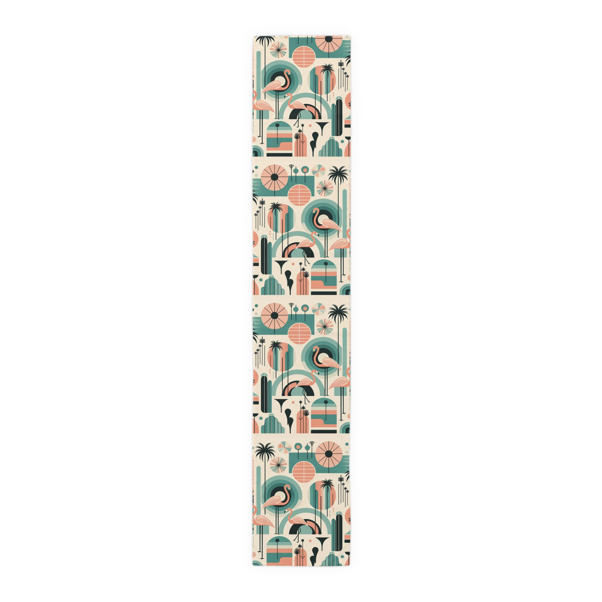 Palm Springs California Flamingo Mid Century Modern Pink, Aqua, MCM Table Runner - Mid Century Modern Gal