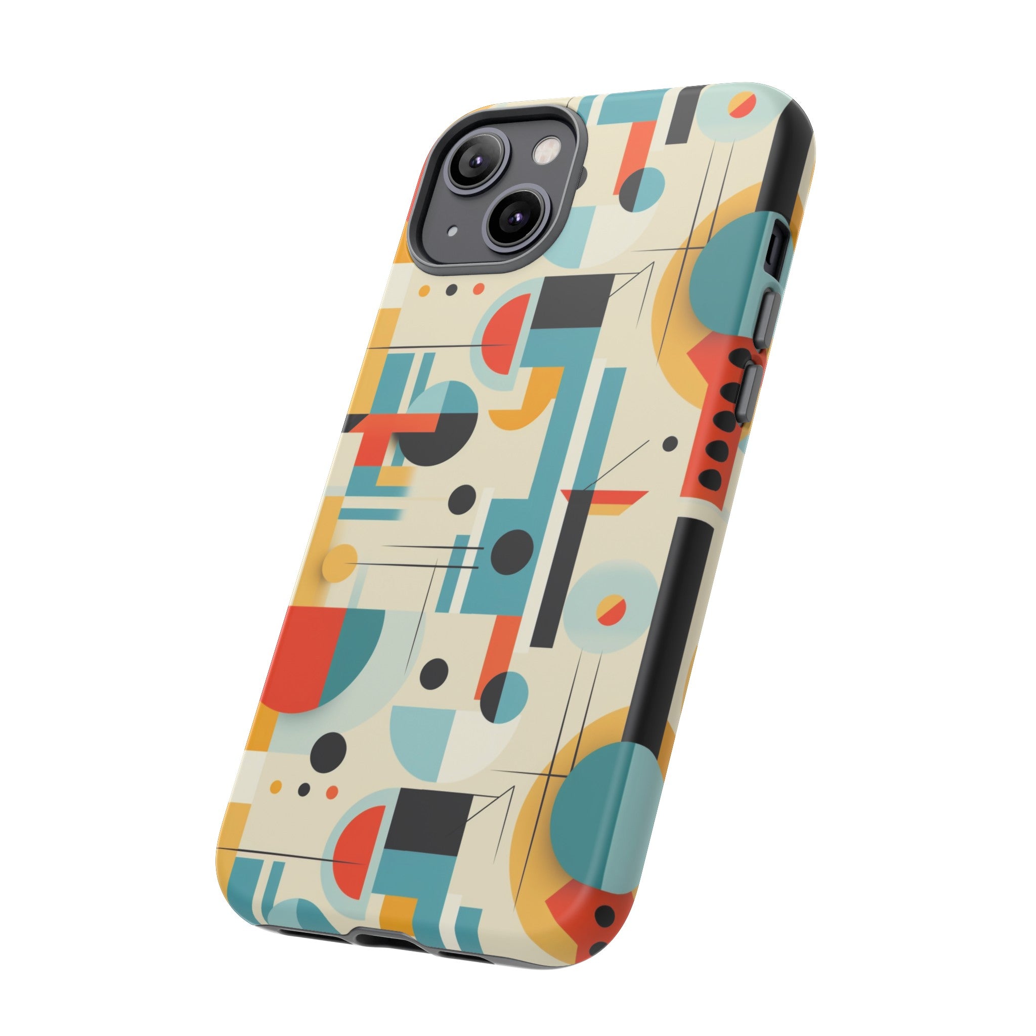 Bauhaus Designed Mid Mod Geometric Groovy Smart Phone, iPhone, Samsung Compatible Tough Cases