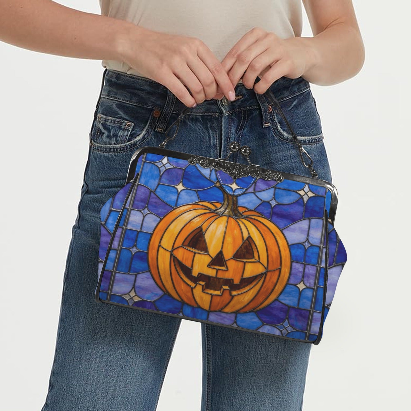 Halloween Stained Glass Style Jack-o&