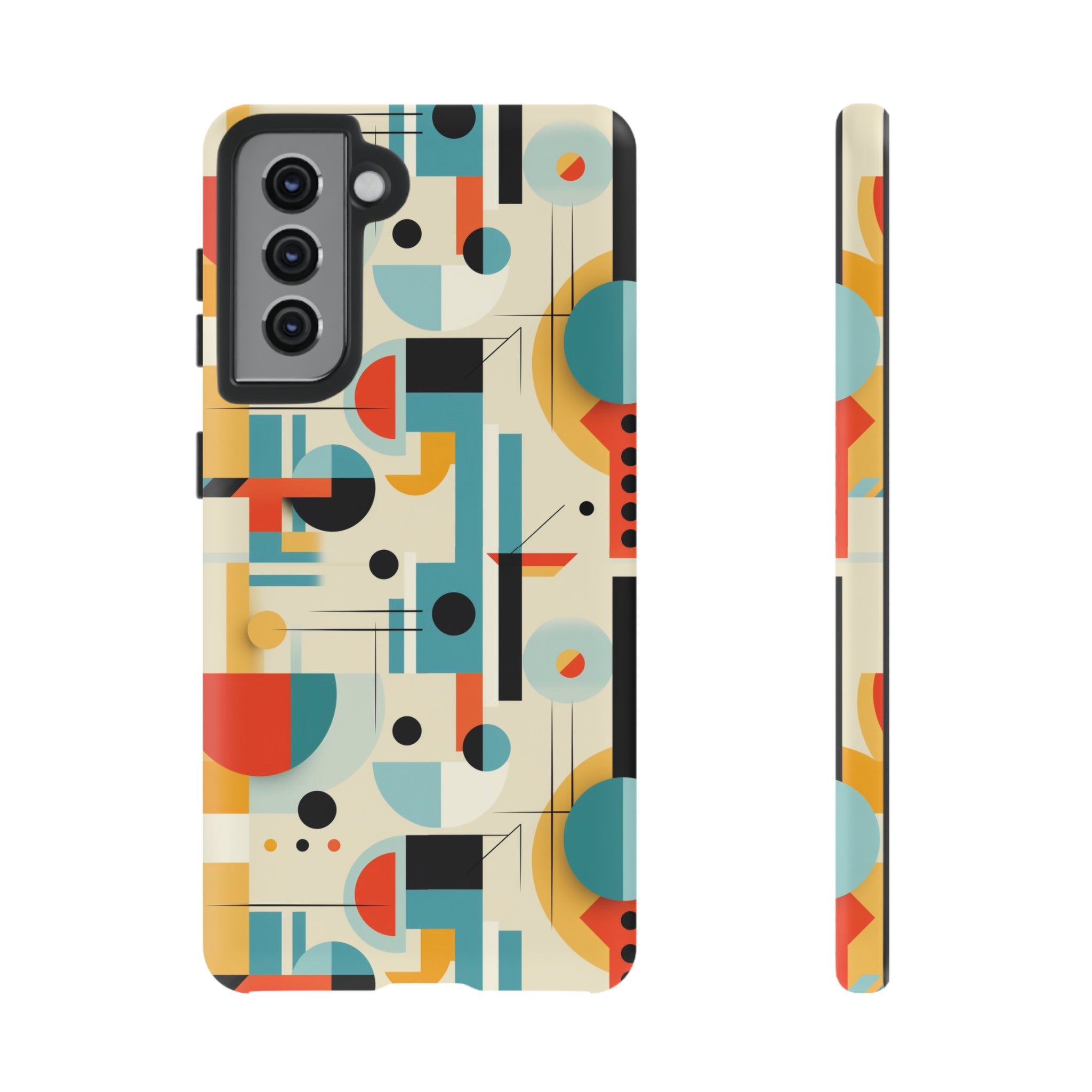 Bauhaus Designed Mid Mod Geometric Groovy Smart Phone, iPhone, Samsung Compatible Tough Cases