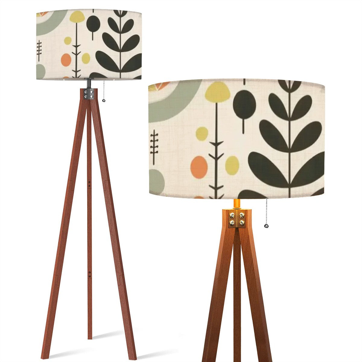 Mid Century Modern Wood Tripod Floor Lamp, Modern Scandinavian Swedish Design - Mid Century Modern Gal