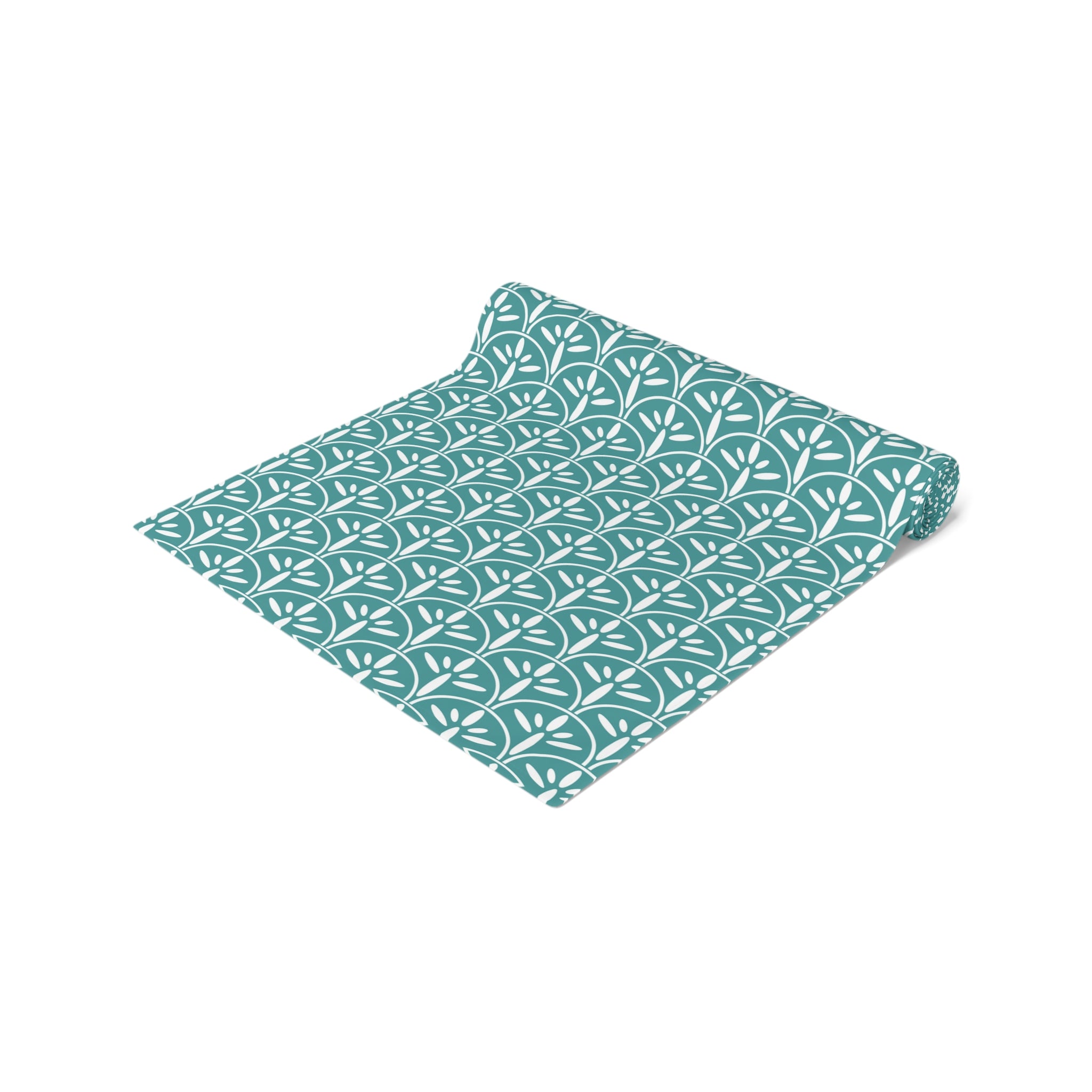 Art Deco Aqua Blue Floral Modern Runner - Mid Century Modern Gal