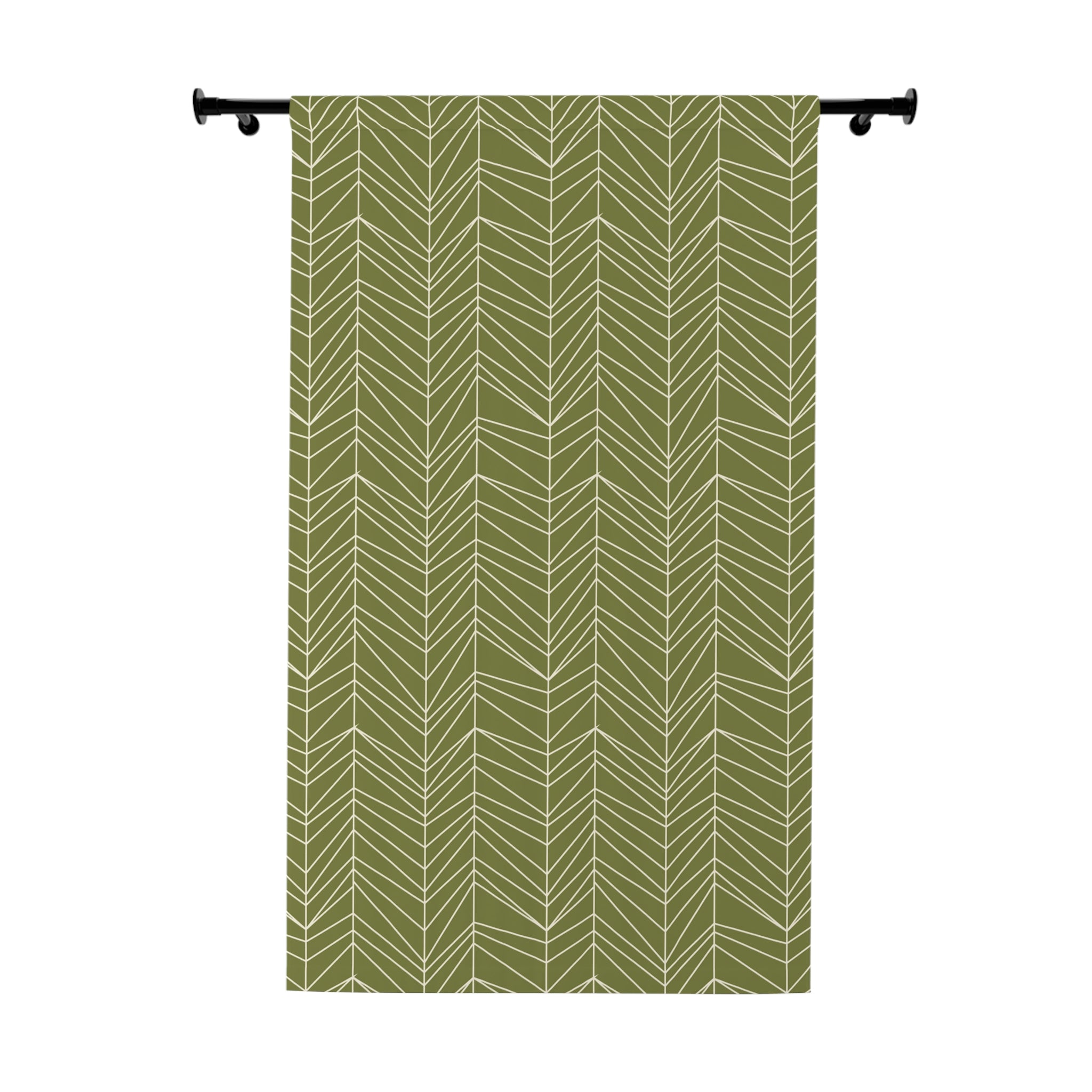 Mid Century Modern TIKI Grass Green Mod Window Curtain - Mid Century Modern Gal