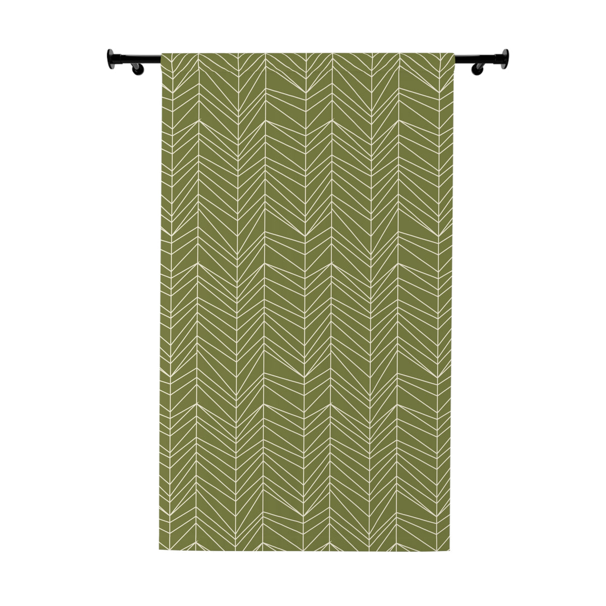 Mid Century Modern TIKI Grass Green Mod Window Curtain - Mid Century Modern Gal