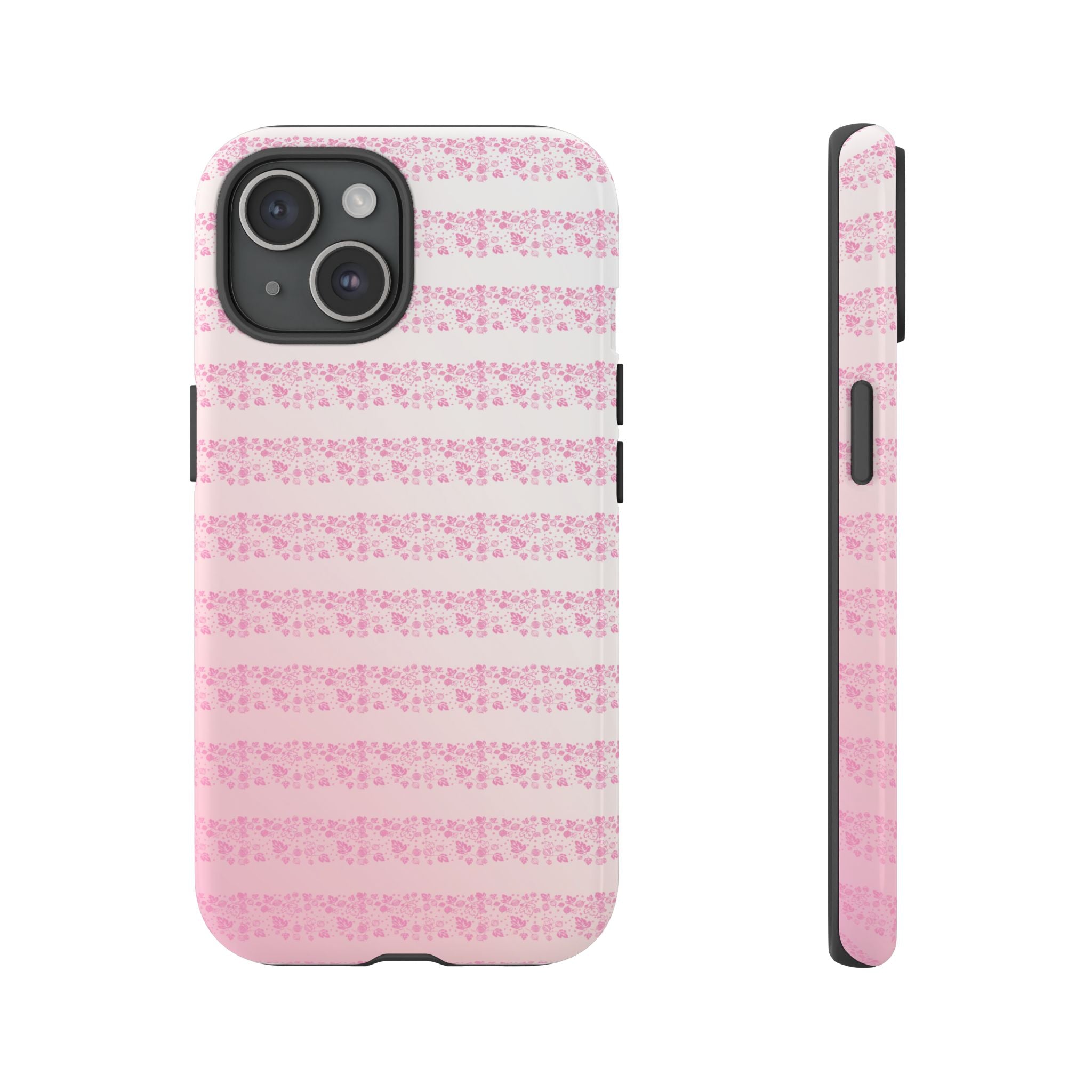 Pink Pyrex Gooseberry Striped Phone Case, Stylish Phone Cover, Tough Protective Case, Cute Cell Phone Case, Trending Gift for Her - Mid Century Modern Gal