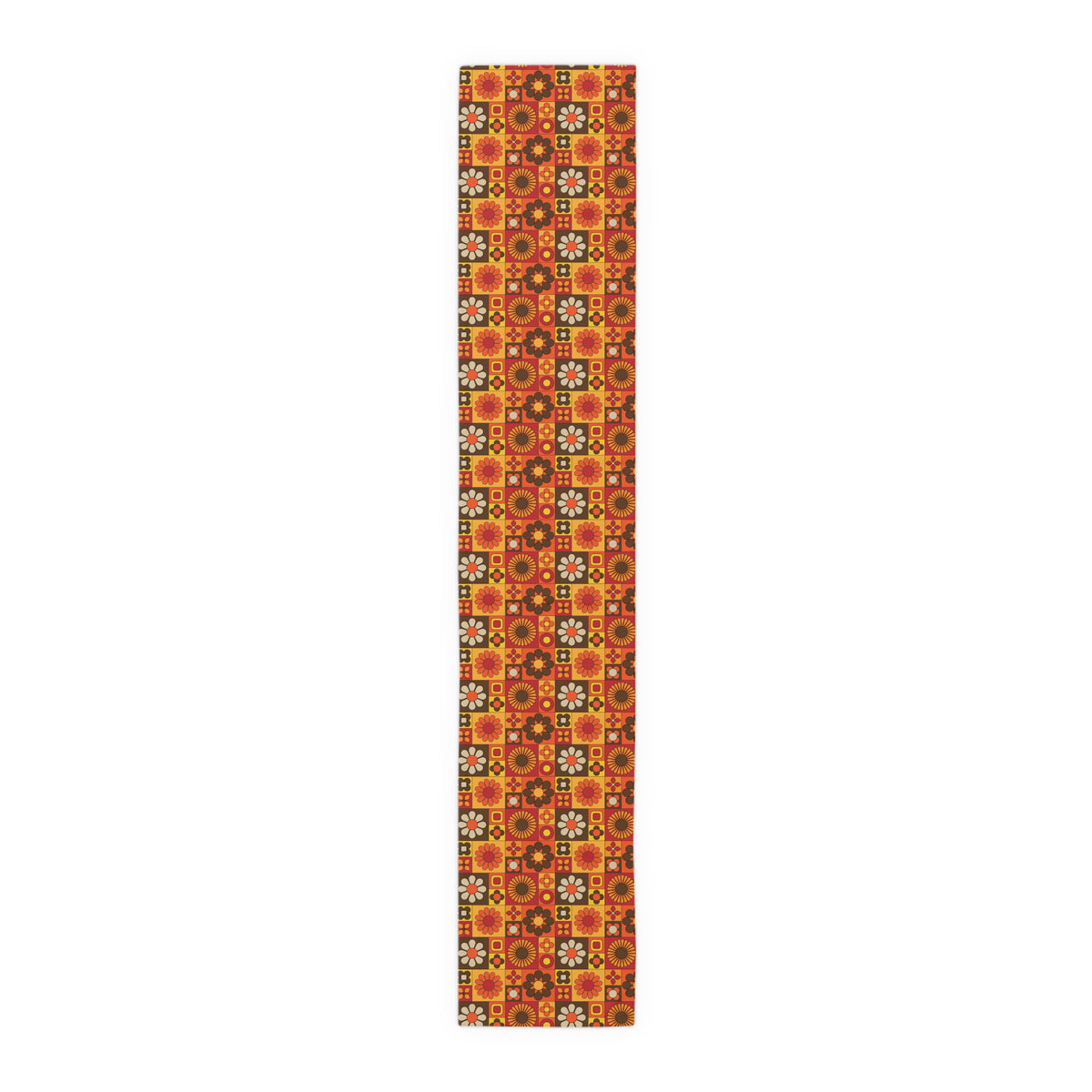 Retro 70s Groovy Mid Mod Floral Table Runner - Mid Century Modern Gal
