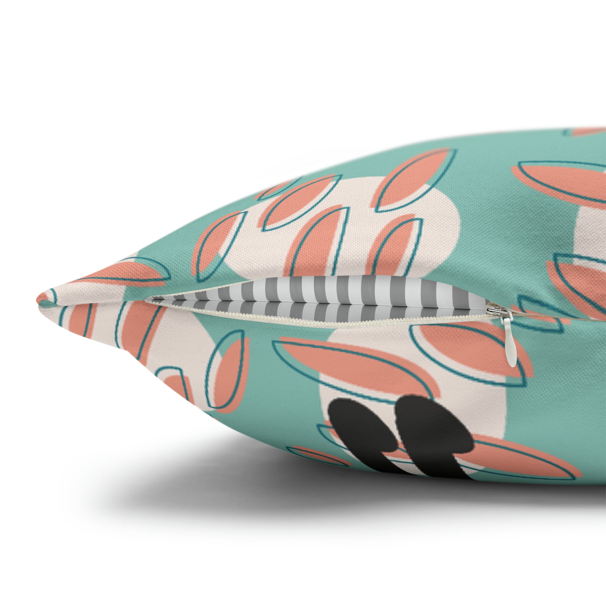 50s Nostalgic Atomic Cat Mid Century Modern Aqua, Coral Pink Peach, Kitschy Mid Century Modern Pillow Cover ONLY - Mid Century Modern Gal
