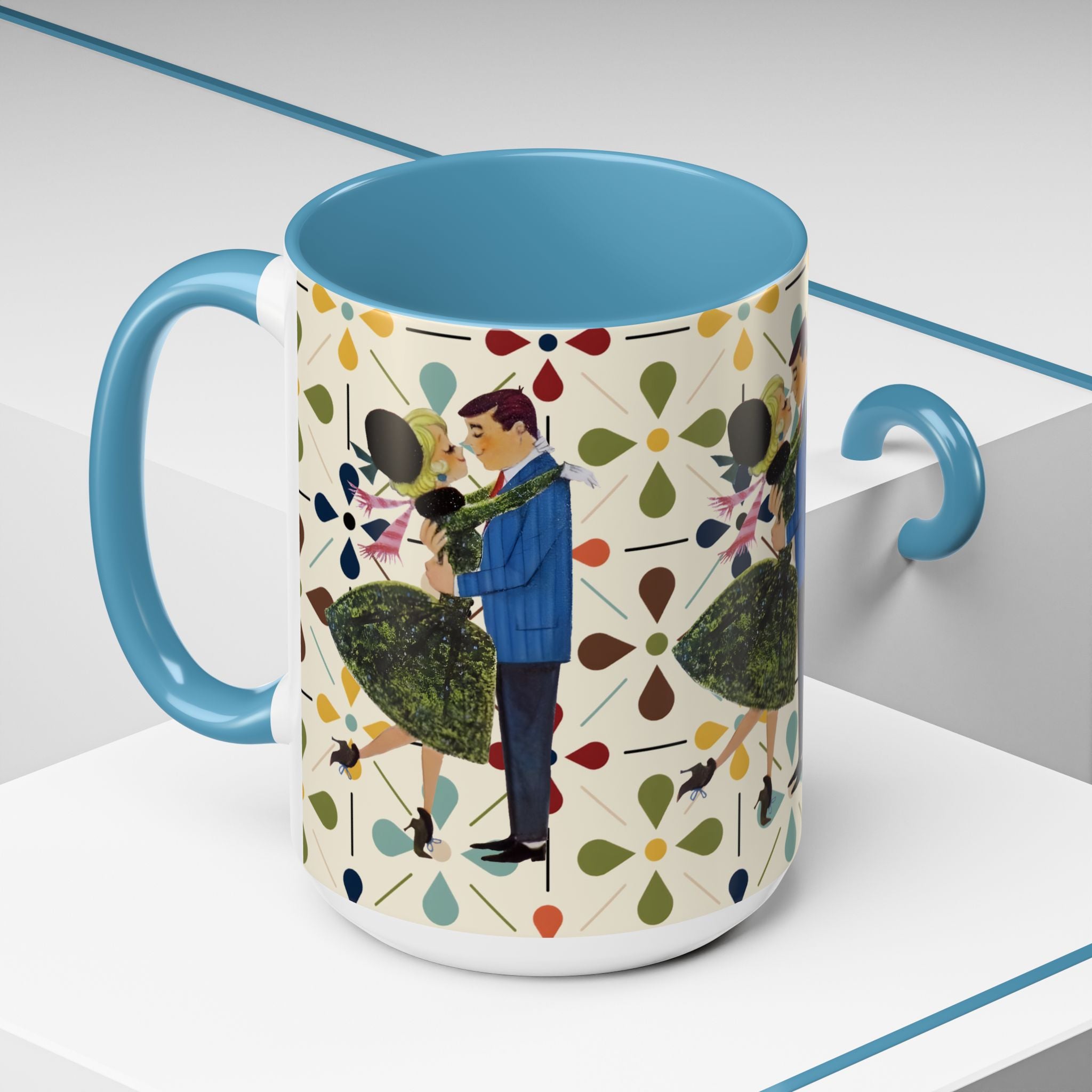 Mid Century Modern 50s Christmas Scandi Flower Kitschy Mug - Mid Century Modern Gal