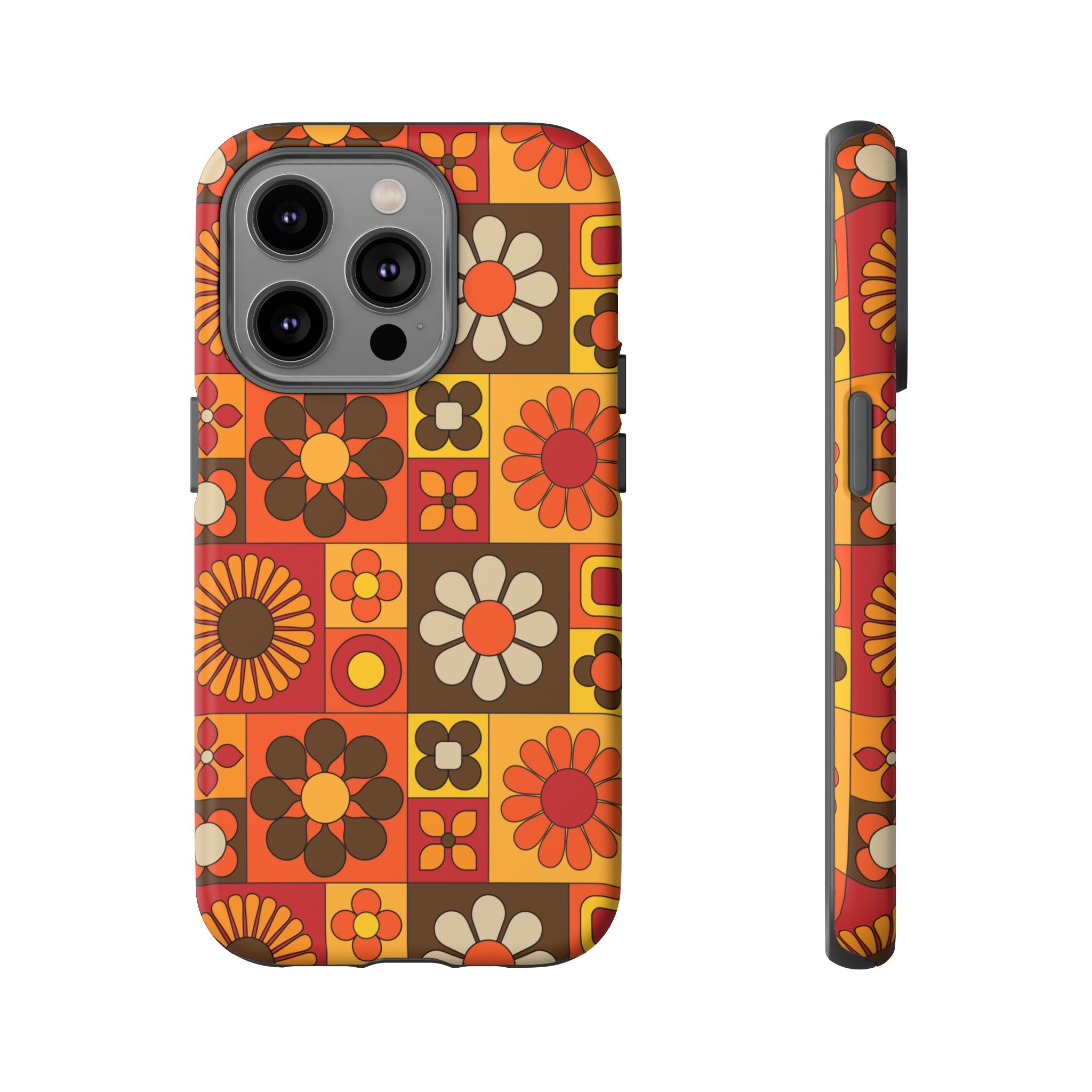 Retro 70s Mid Mod Floral Phone Case | Tough Cases for Flower Lovers - Mid Century Modern Gal