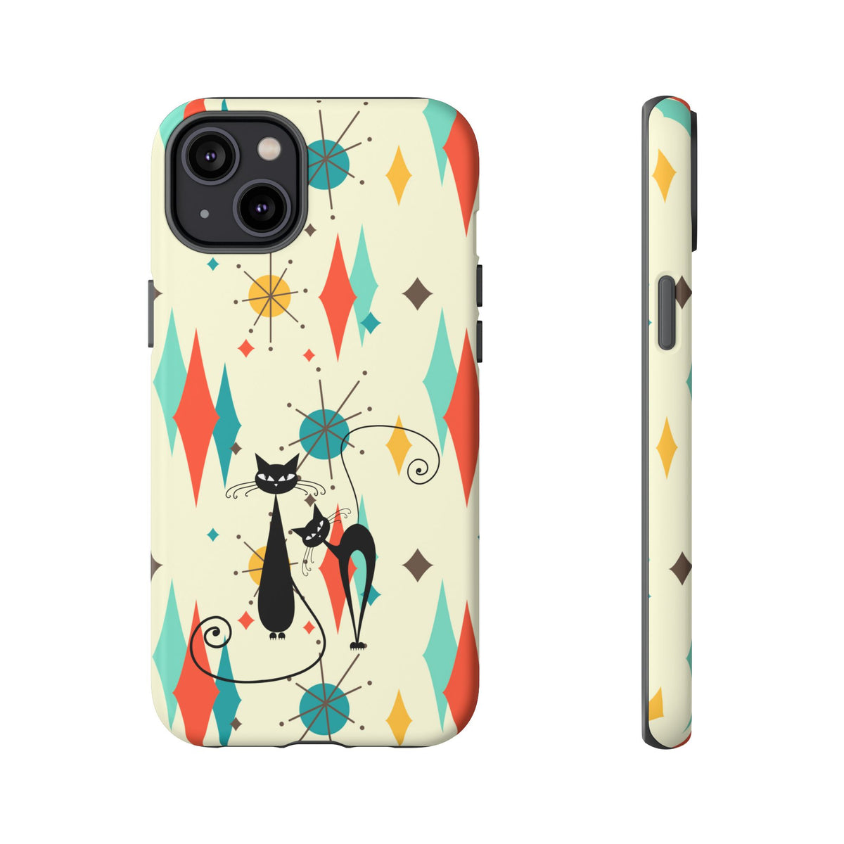 Atomic Kitty Cat, Mid Mod Franciscan Pattern, Kitsch Tough Phone Cases