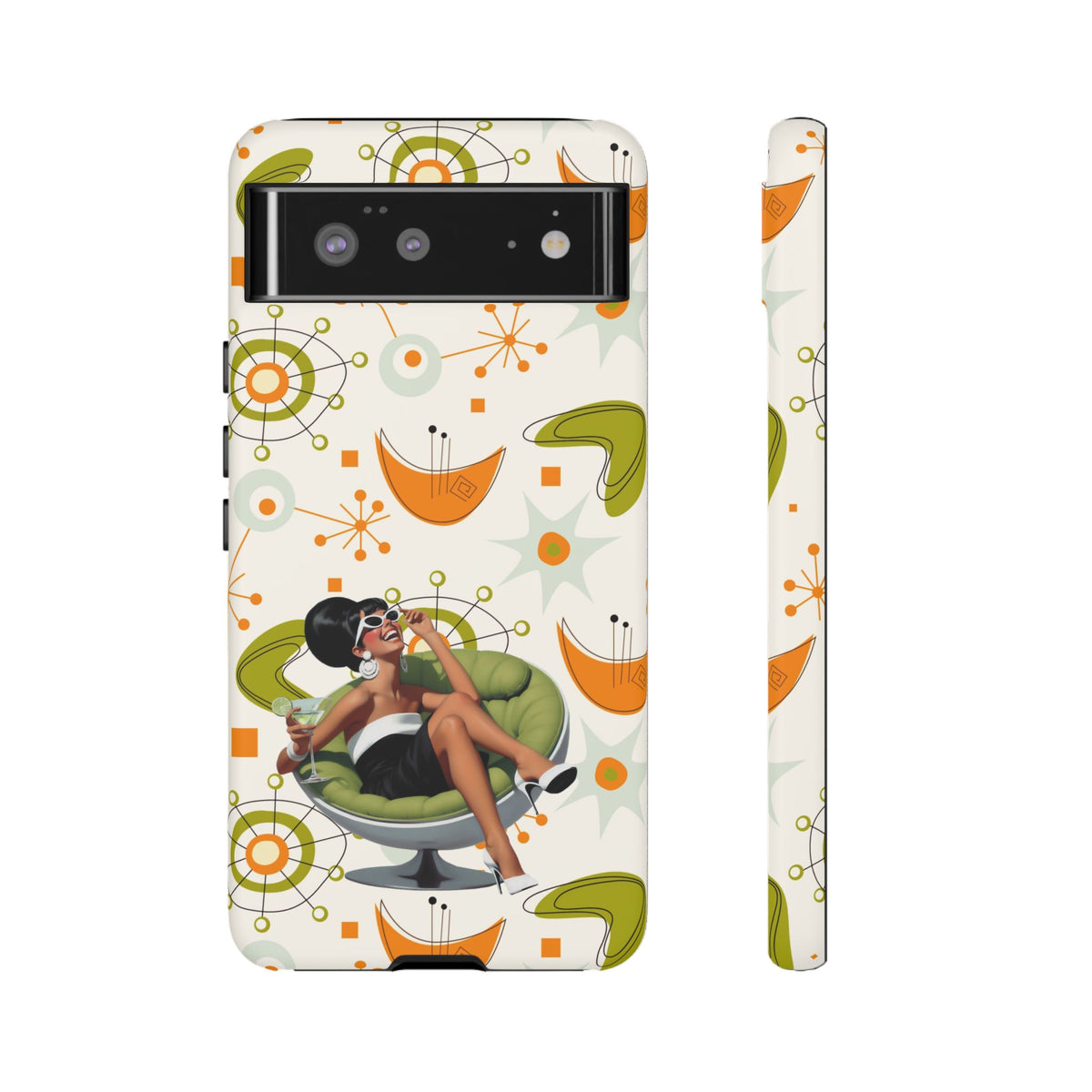 Mid Century Modern Atomic Starburst Mid Mod 60s Gal Retro Chic Tough Phone Case with Vintage Glamour Design