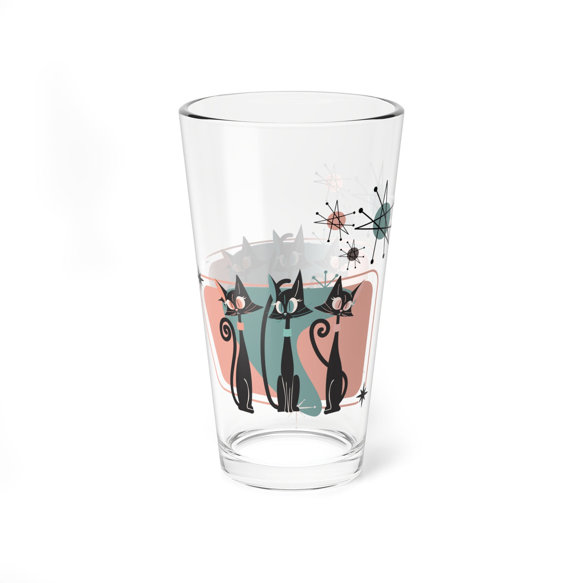 50s Style, Crazy Cat Mom, Atomic Cats, Kitschy Mid Century Modern Cocktail, Mocktail Glass - Mid Century Modern Gal