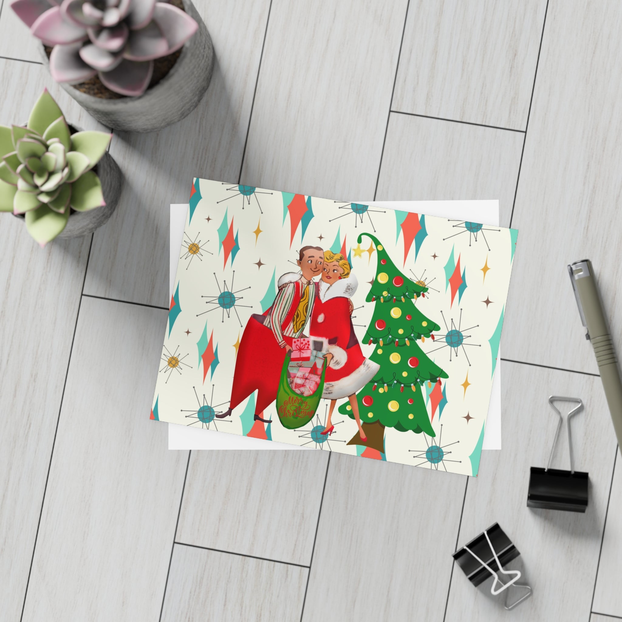 Mid Century Modern 50s Vintage Christmas Kitsch Postcard Bundles (envelopes included) - Mid Century Modern Gal