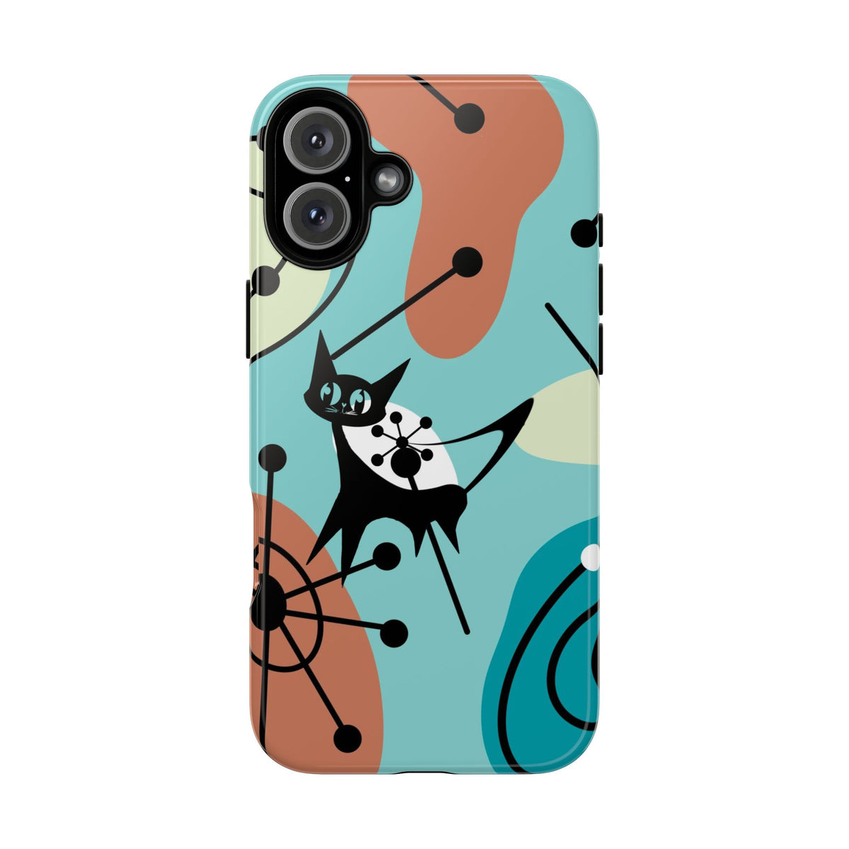 Atomic Kittie, Mid Century Modern Geometric Amoeba Retro Smart PhoneTough Phone