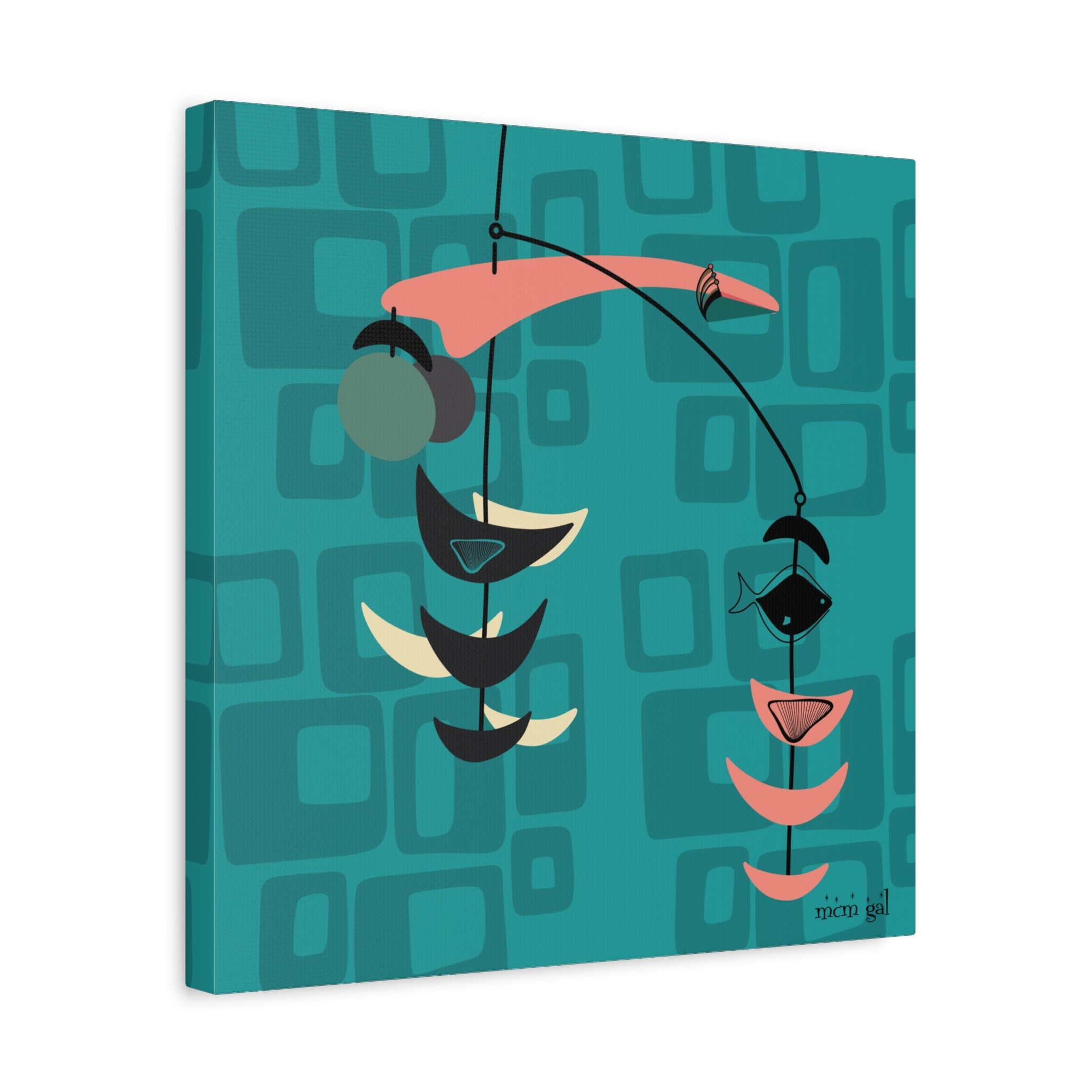 Mid Century Modern Fish Art Modern Abstract Wall Art Canvas - Stylish Home Decor for Contemporary Spaces - Mid Century Modern Gal