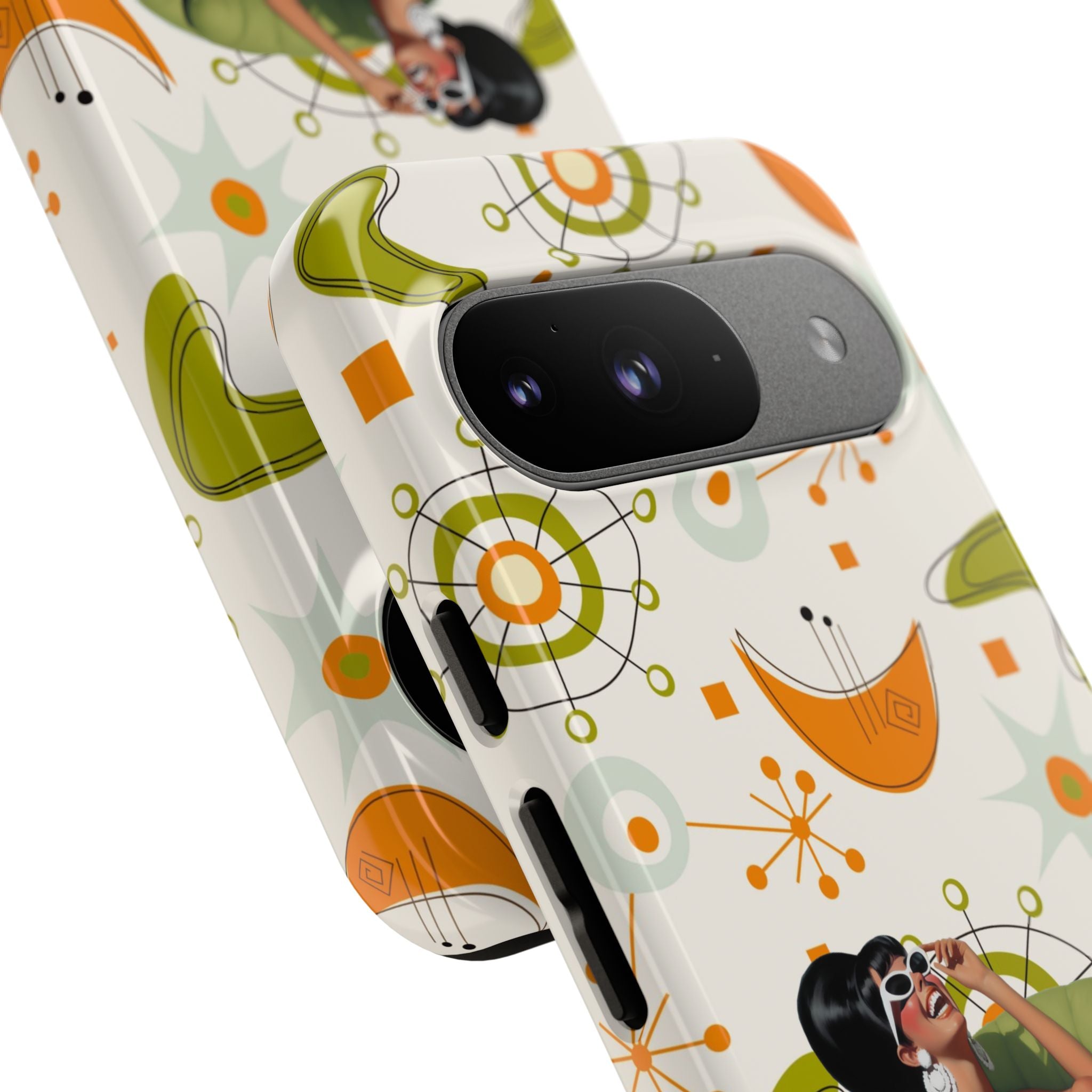 Mid Century Modern Atomic Starburst Mid Mod 60s Gal Retro Chic Tough Phone Case with Vintage Glamour Design