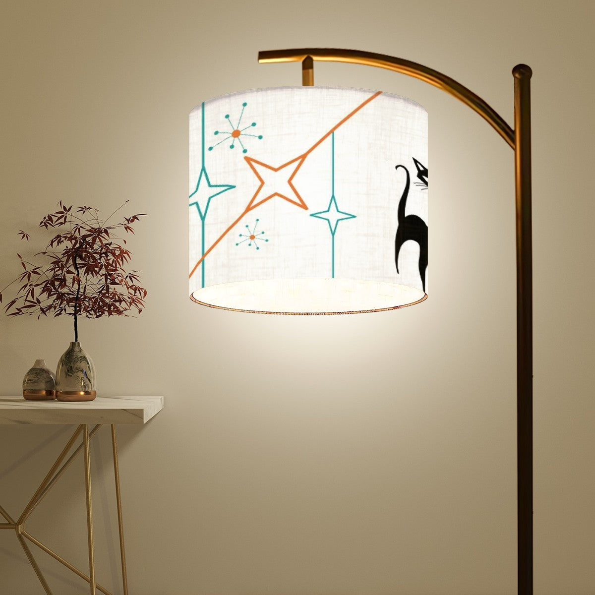 Mid Modernist Atomic Cat Lampshade ONLY With Ring (Made in USA) - Mid Century Modern Gal