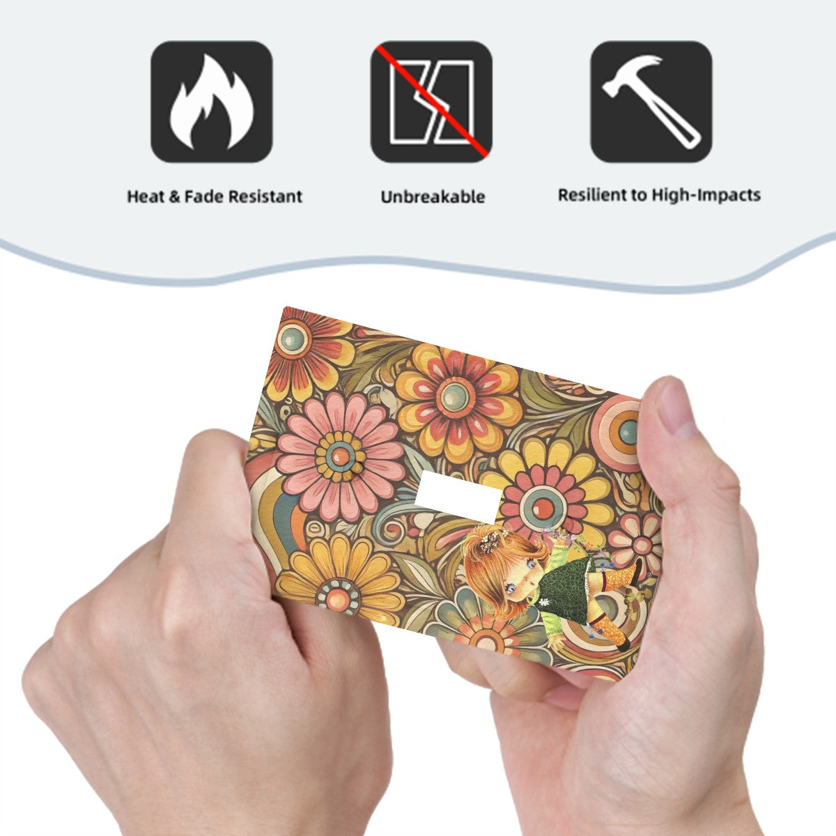 Retro Flower Power, Cute Big Eyed 70s Gal Leather Texture Switch Cover 1-Gang 1 Toggle - Mid Century Modern Gal