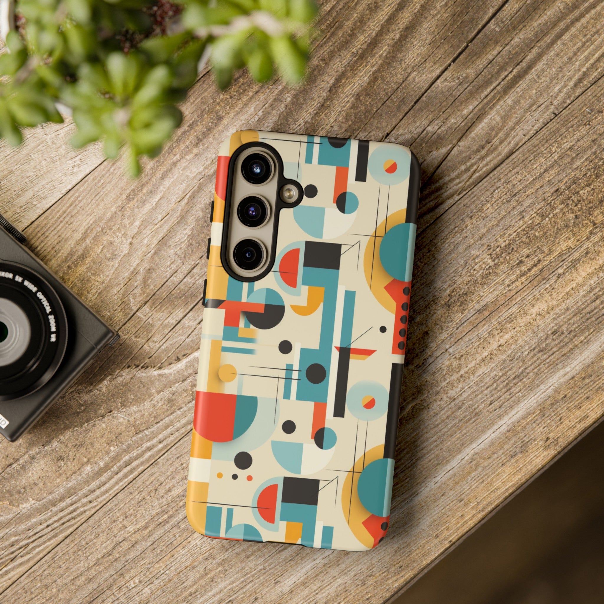 Bauhaus Designed Mid Mod Geometric Groovy Smart Phone, iPhone, Samsung Compatible Tough Cases