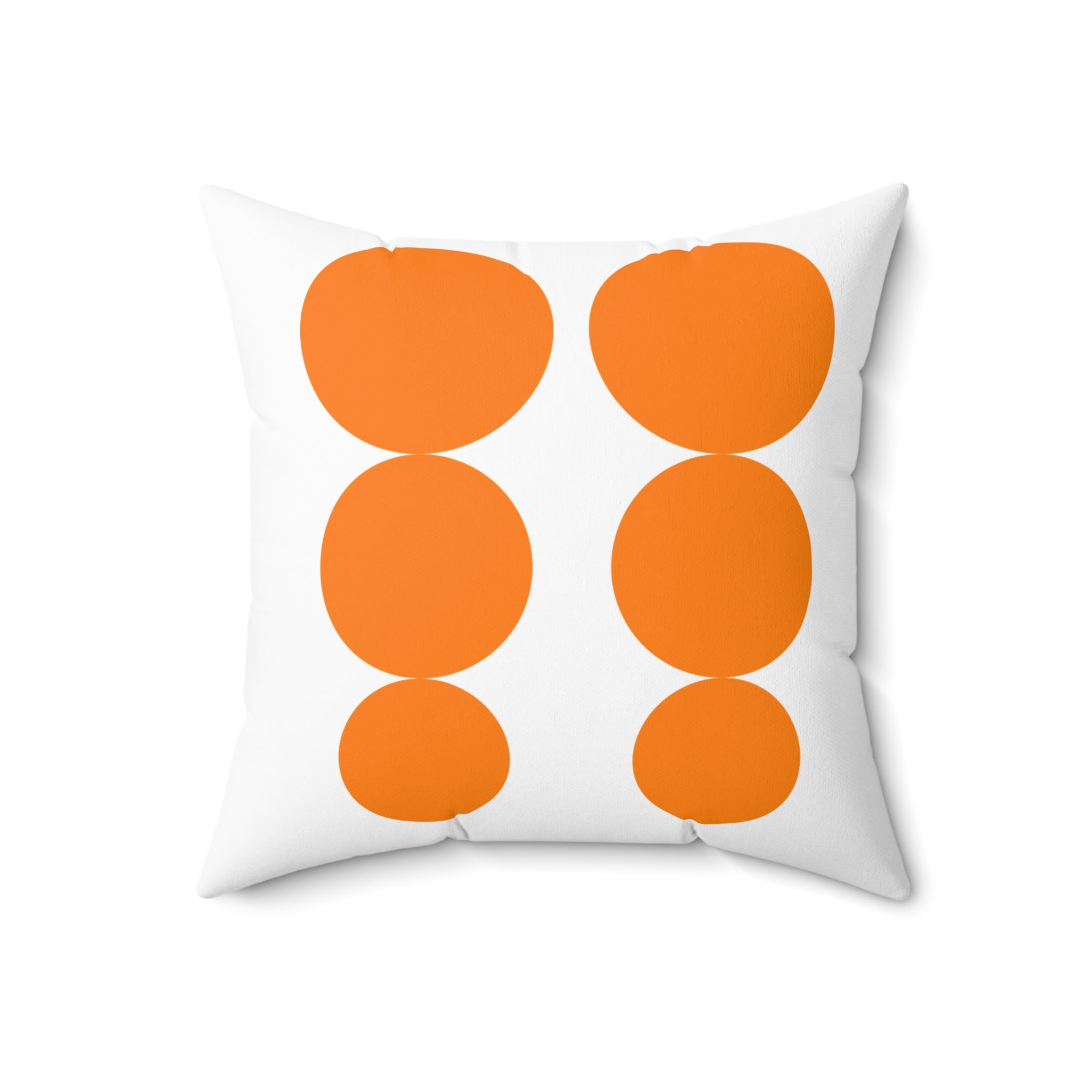 Modern Geometric Orange Pyrex Dot Pillow - Stylish Home Decor Accent - Mid Century Modern Gal