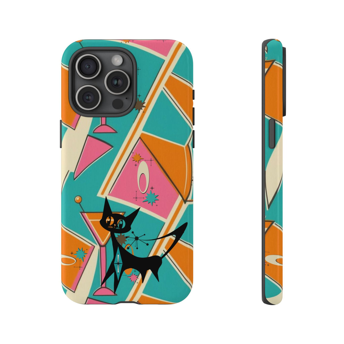 Atomic Cat Mid Mod Retro Cat Phone Case - Tough Cases for Stylish Cat Lovers - Mid Century Modern Gal