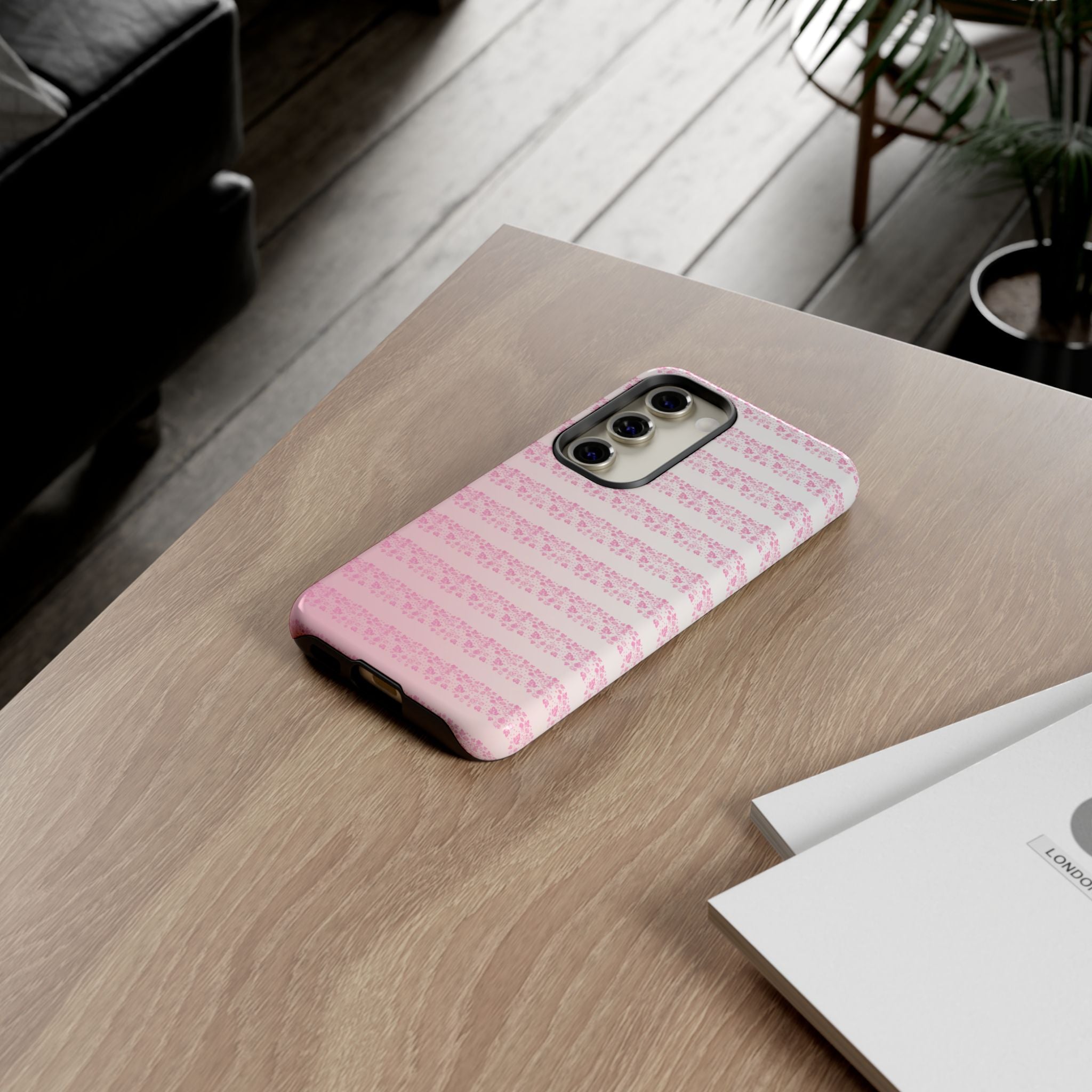 Pink Pyrex Gooseberry Striped Phone Case, Stylish Phone Cover, Tough Protective Case, Cute Cell Phone Case, Trending Gift for Her