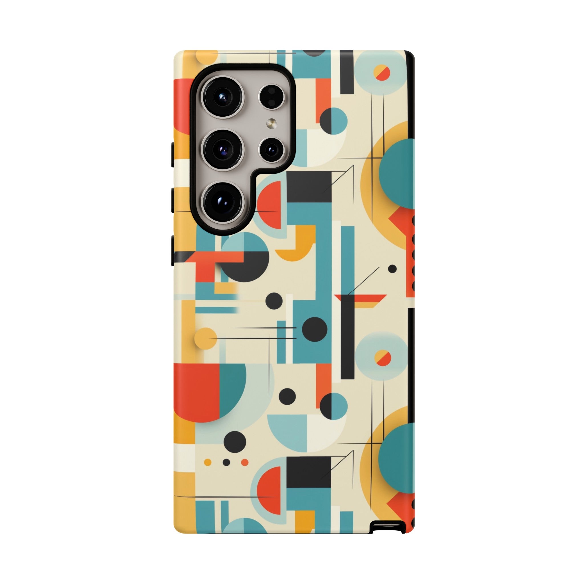Bauhaus Designed Mid Mod Geometric Groovy Smart Phone, iPhone, Samsung Compatible Tough Cases