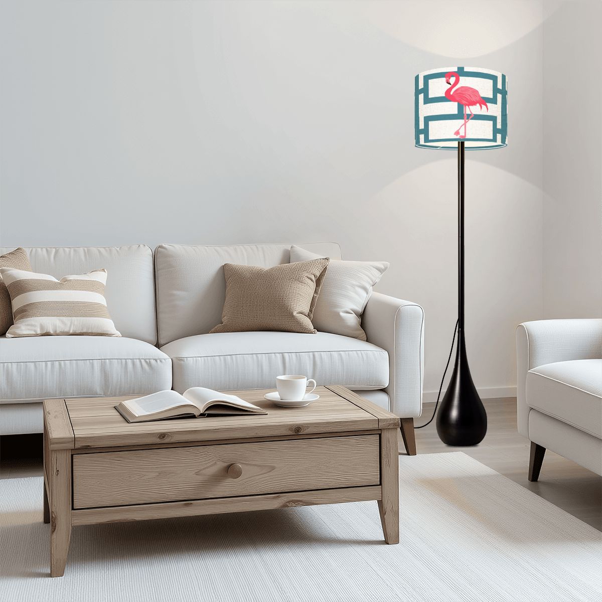 Palm Springs 50s Breeze Block Flamingo Teardrop Shaped Floor Lamp - Mid Century Modern Gal