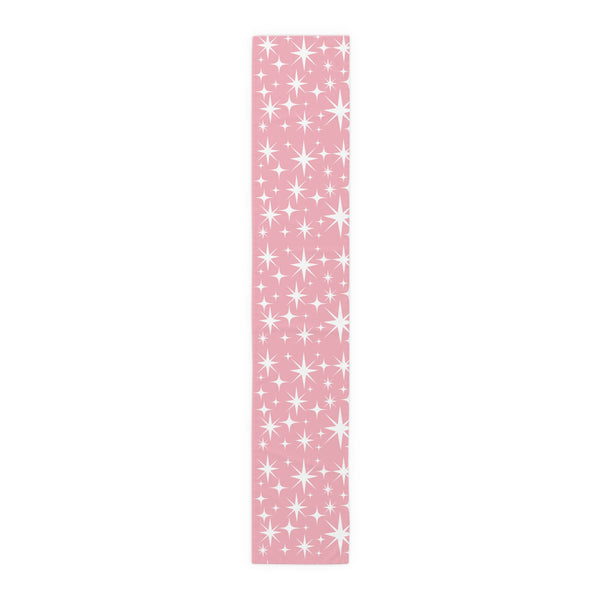 Atomic 50s Pink Starburst Mid Century Modern Table Runner