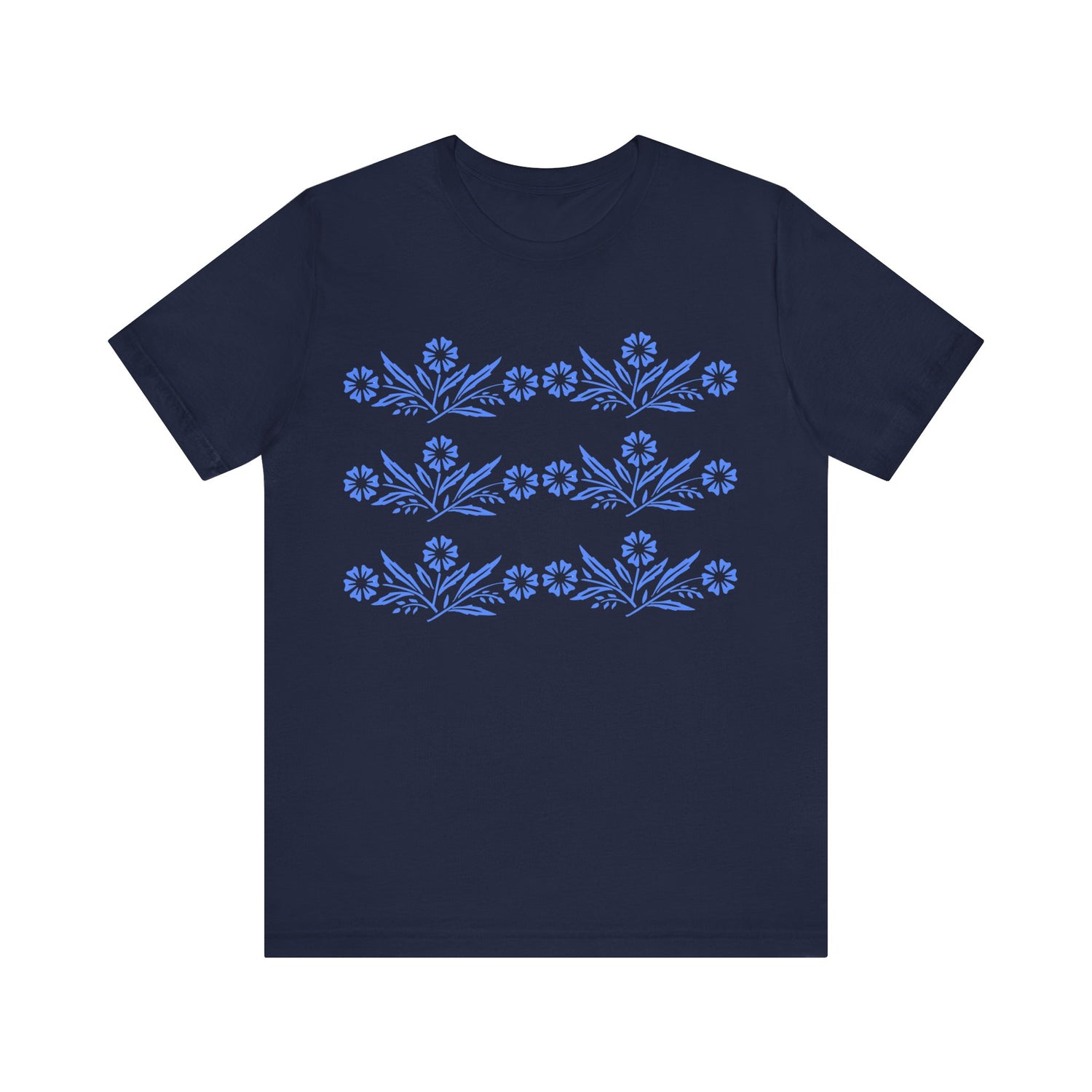 Vintage Corning Ware Inspired Blue Cornflower Retro Mod Tee - Mid Century Modern Gal
