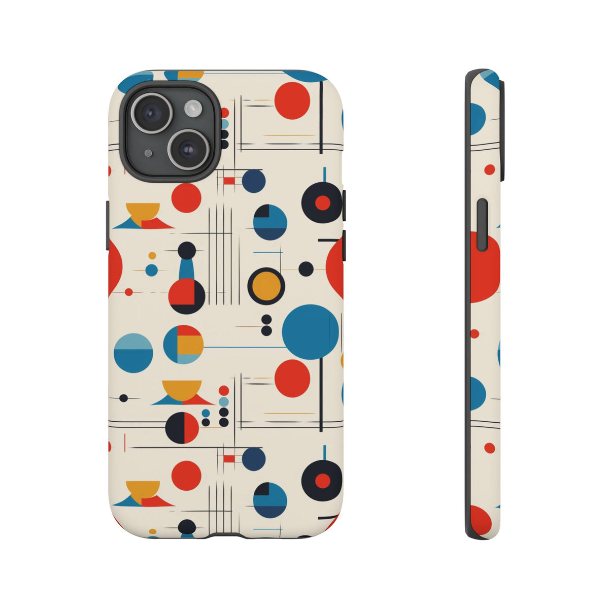 Mid Mod Bauhaus Designed iPhone, Samsung, Pixel Retro Phone Tough Cases