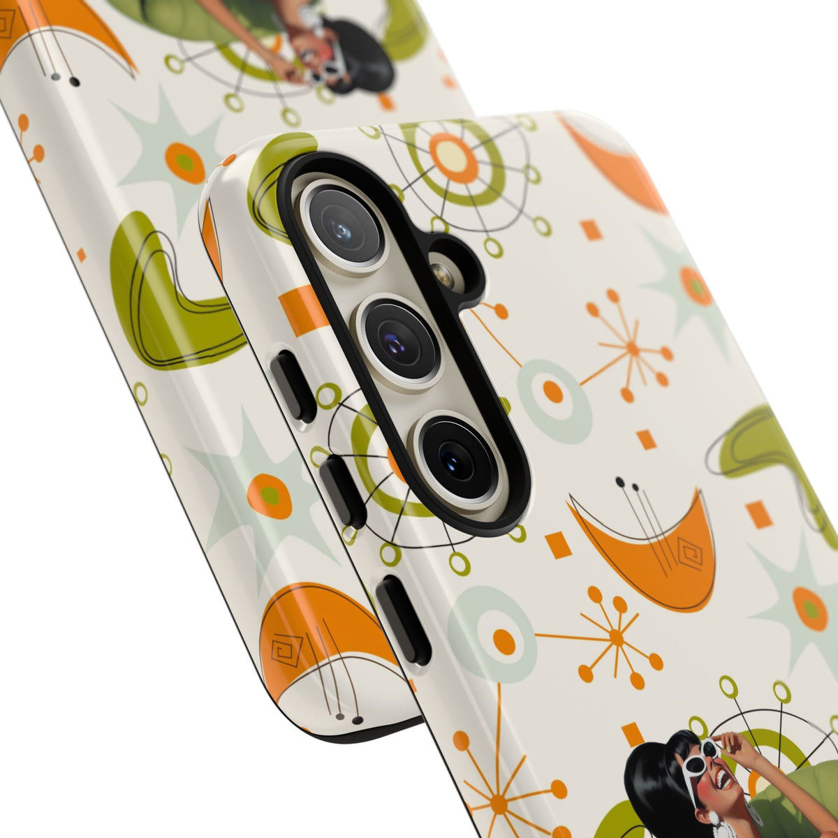 Mid Century Modern Atomic Starburst Mid Mod 60s Gal Retro Chic Tough Phone Case with Vintage Glamour Design