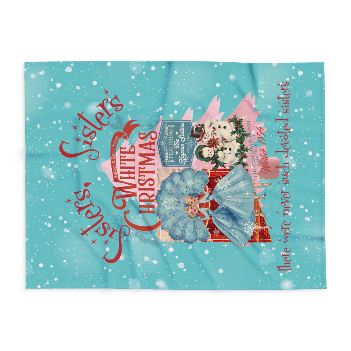 Sisters' Sisters White Christmas Arctic Fleece Blanket - Cozy Holiday Décor - Mid Century Modern Gal