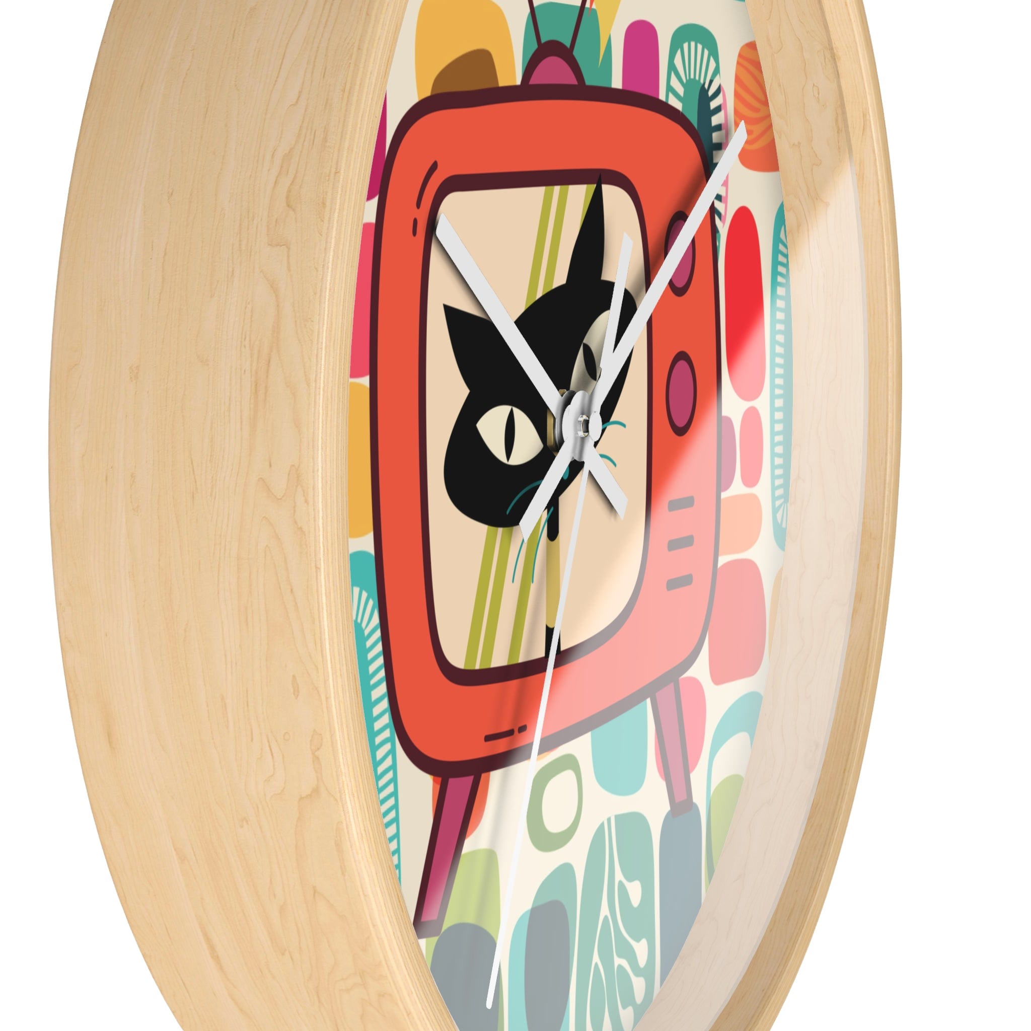 Atomic Cat Mid Century Amoeba Designed, Kitschy Kitchen, Livingroom, Den Office MCM Wall Clock - Mid Century Modern Gal