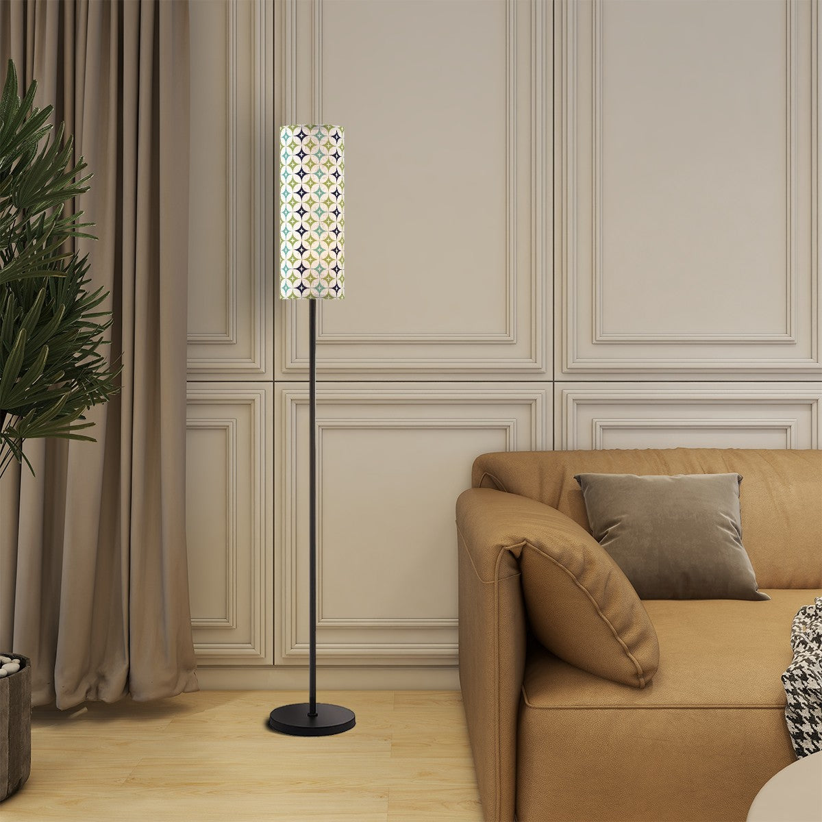 Mid Century Modern Slim Floor Lamp Atomic Diamond, Sage, Blue Aqua Mod Lamp - Mid Century Modern Gal