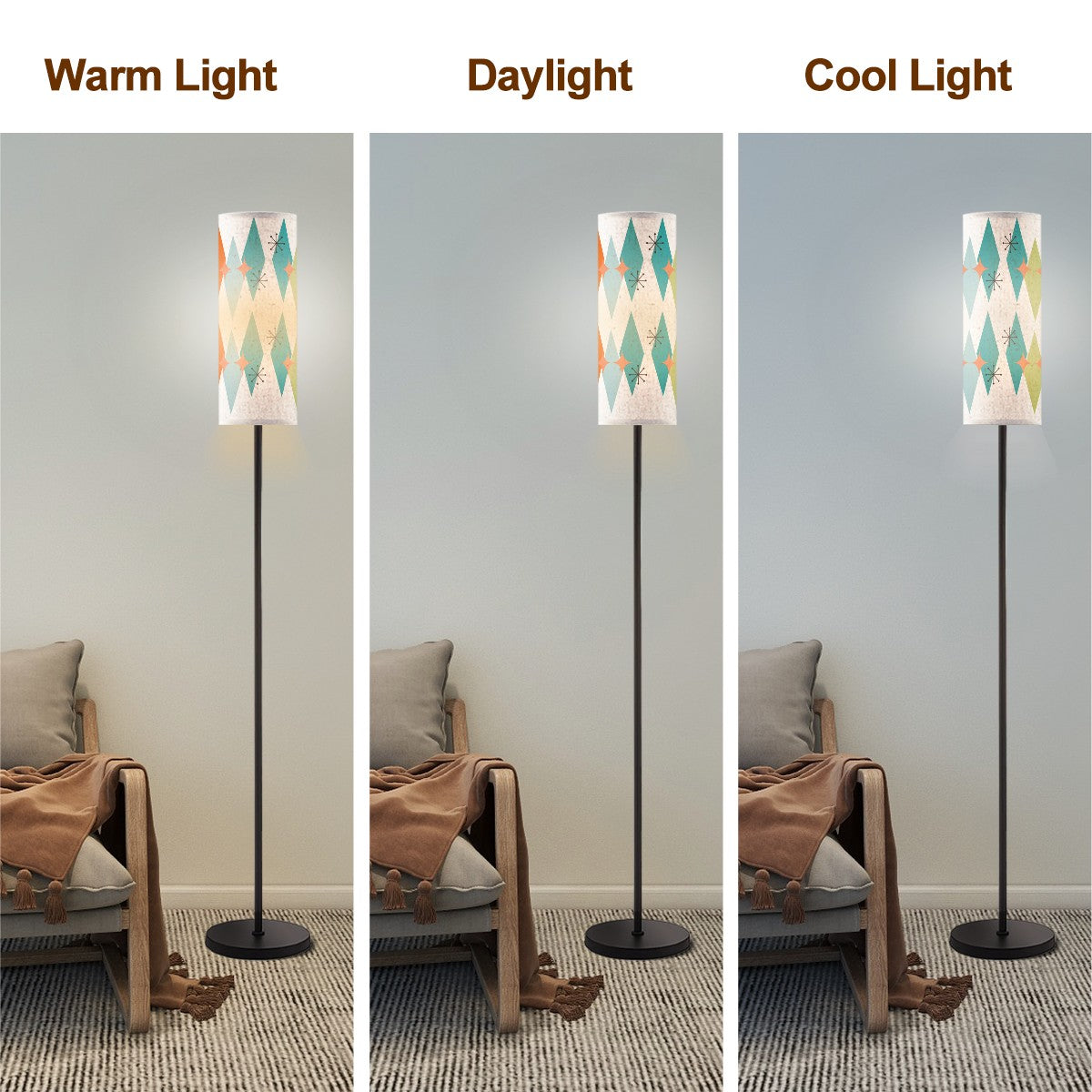 Mid Century Modern Atomic Starburst Diamonds, Mod Slim Floor Lamp - Mid Century Modern Gal