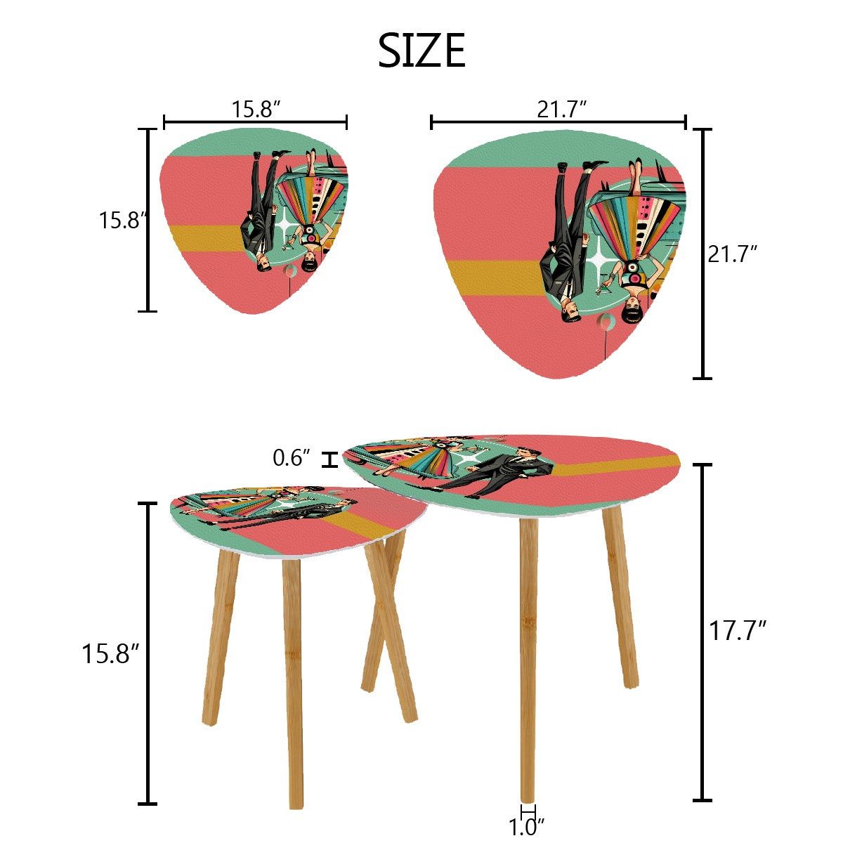 Mid Century Modern Barware, Kitschy Nesting Table Set - Mid Century Modern Gal
