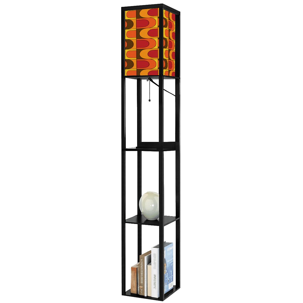 Retro Groovy Wave 70s Mod Floor Lighting With Shelves - Mid Century Modern Gal