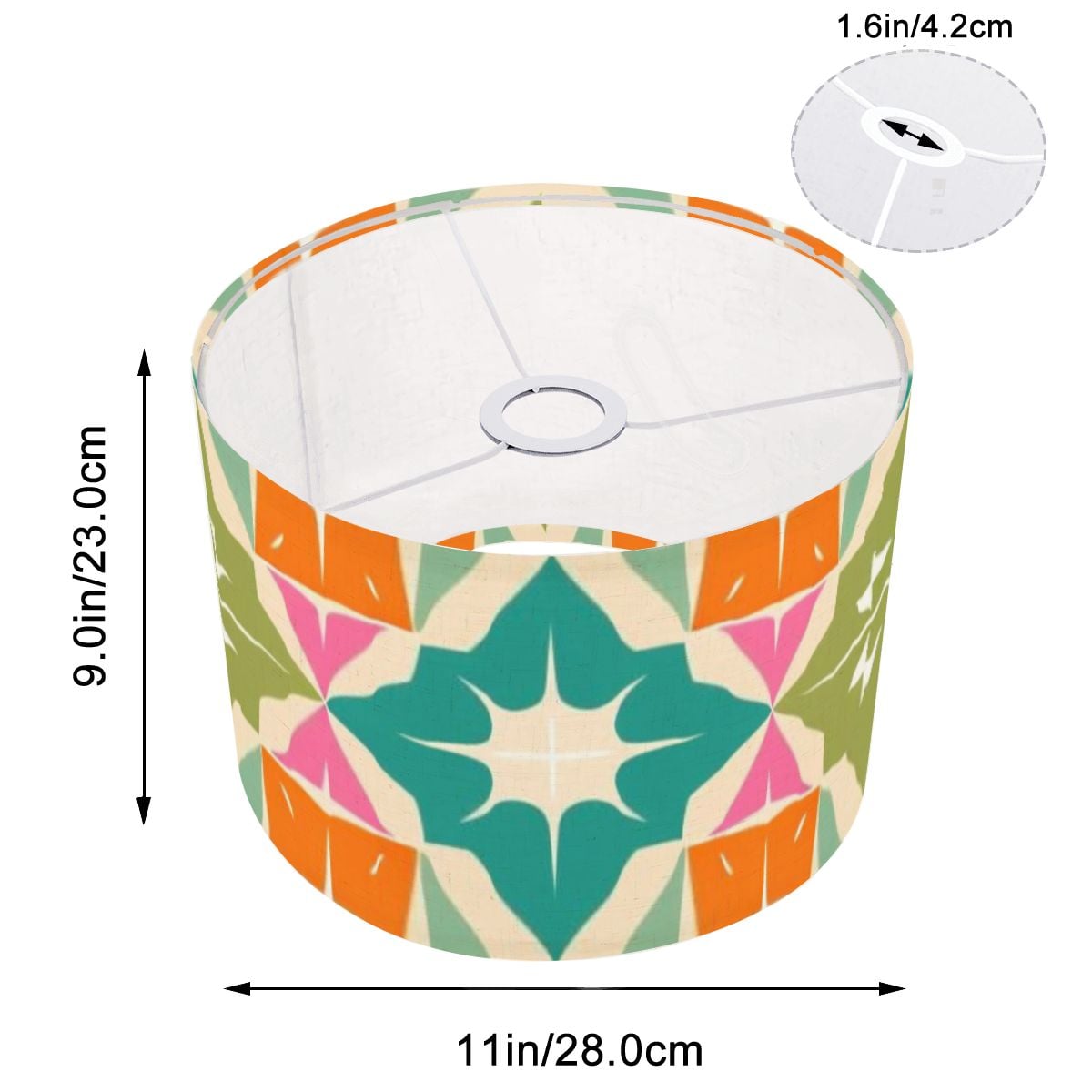 Atomic 50s Starburst Diamond Kitschy Orange, Teal, Green Mid Century Modern Lamp SHADE ONLY - For Arc Floor Lamps Only - Mid Century Modern Gal