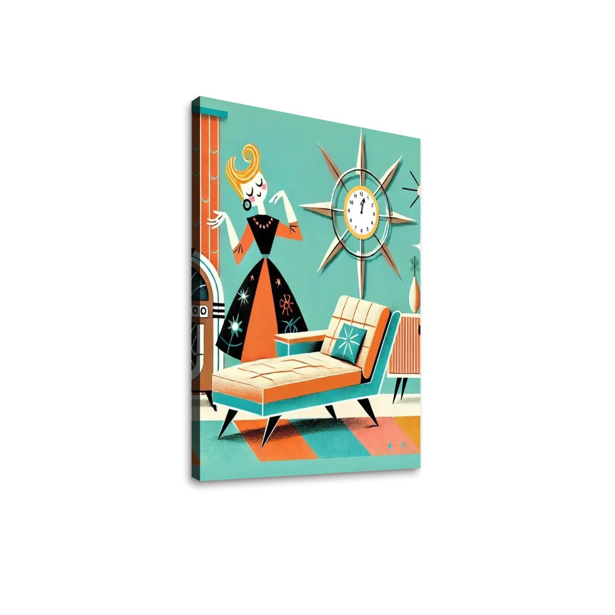 Mid Century Modern Gal Kitschy MCM Fun Quirky Retro Wall Art - Mid Century Modern Gal