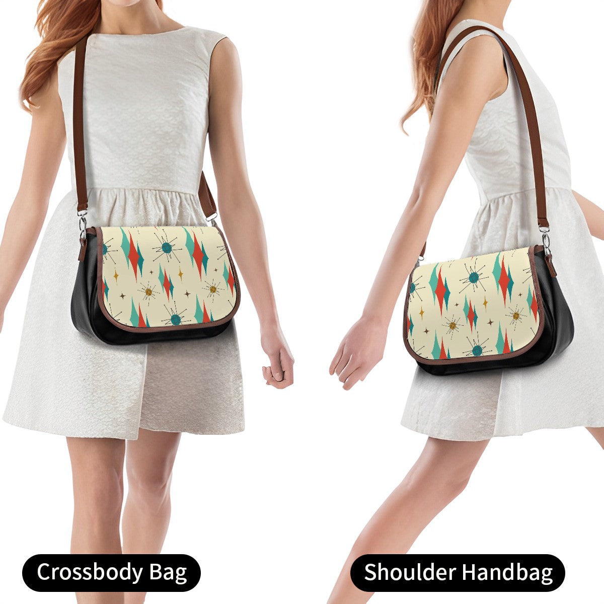 Mid Century Modern Franciscan Starburst Retro Shoulder Crossbody Bag - Mid Century Modern Gal